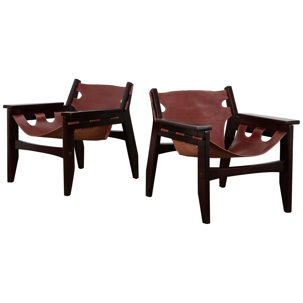 Sergio Rodrigues Kilin Chairs in Cognac Leather