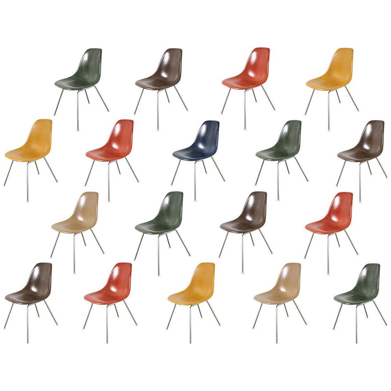 Original Eames Fiberglass Shell Chairs by Herman Miller