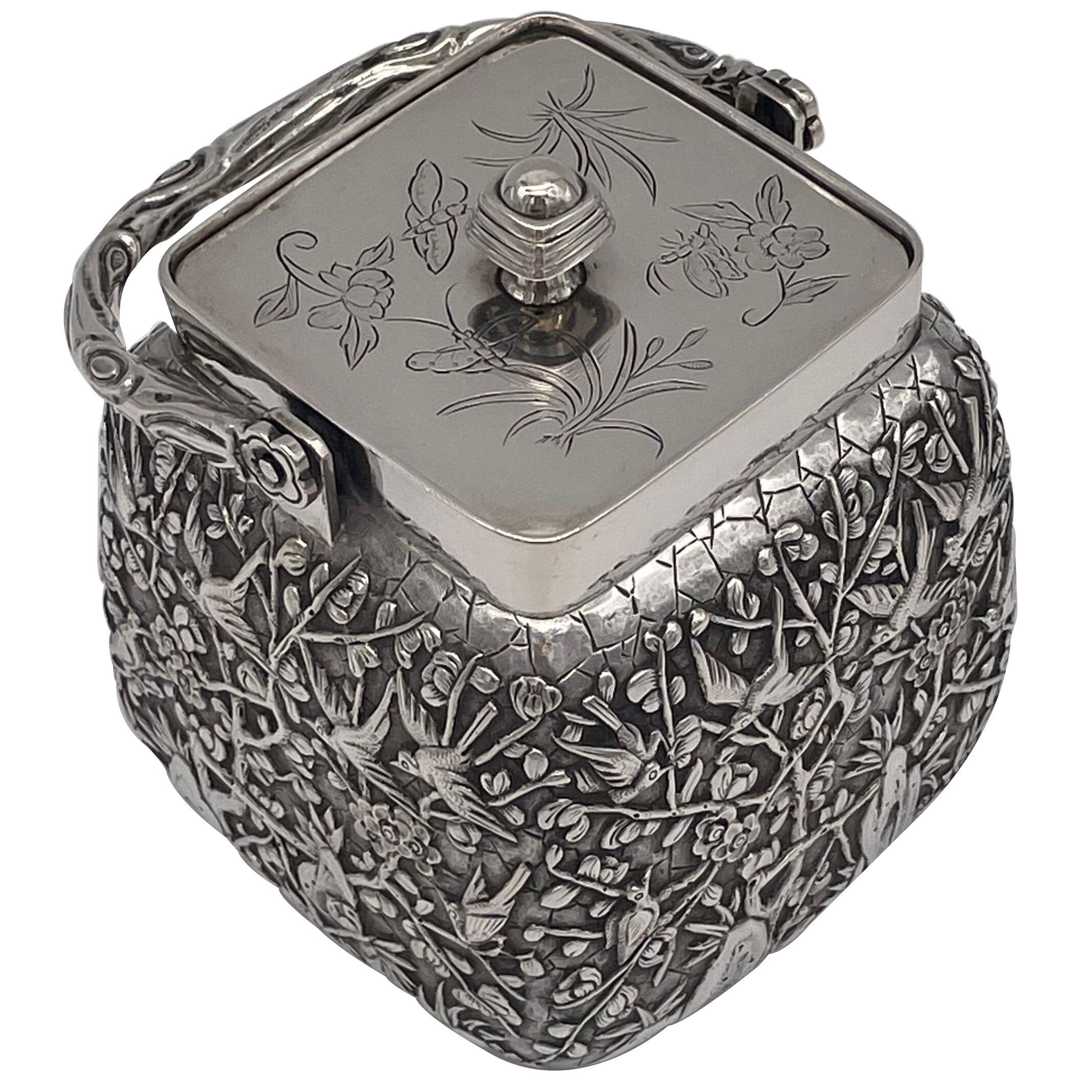 Chinese Export Silver Preserve jar