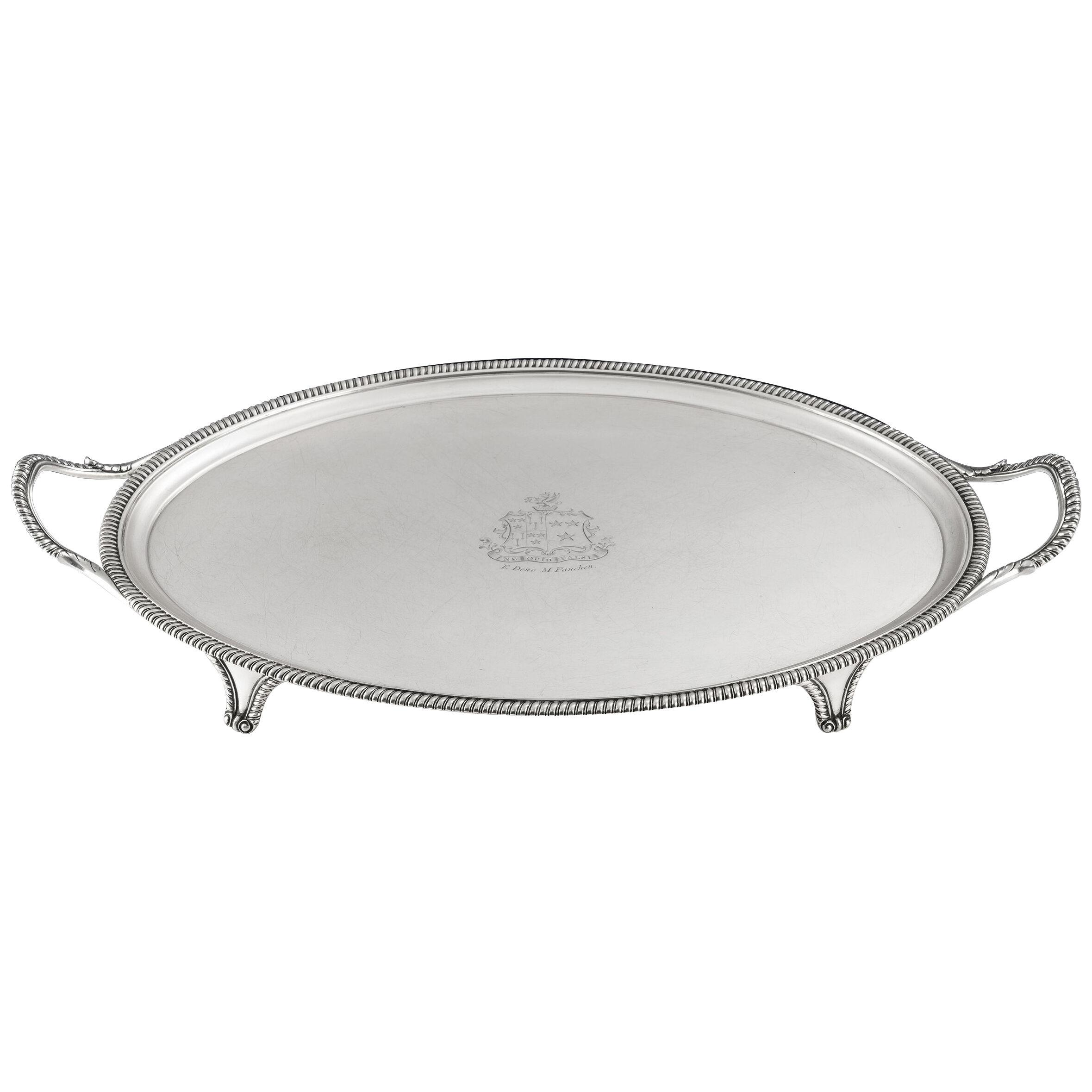 A George III Tea Tray made in London in 1801 by Crouch & Hannam.