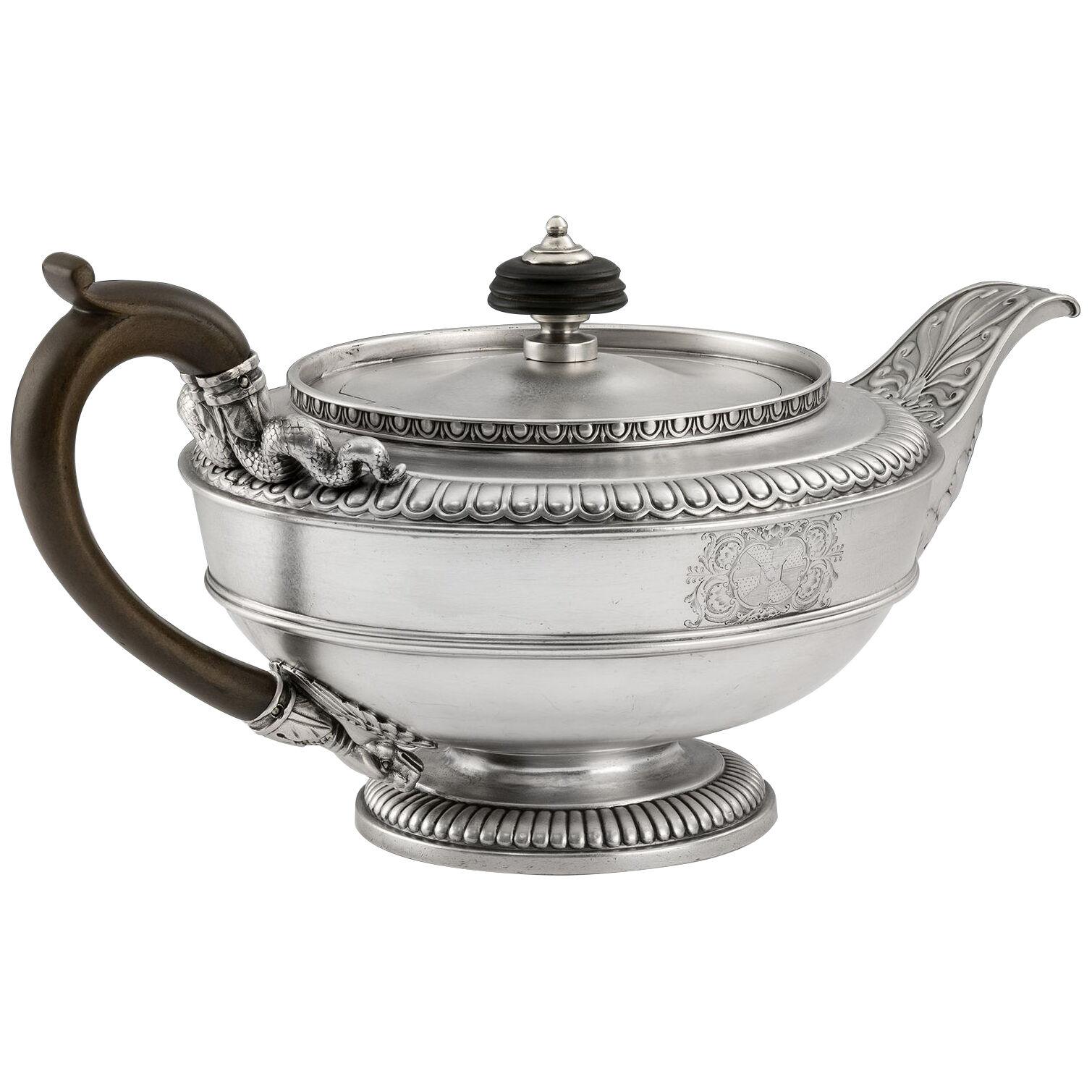 A George III Teapot made in London in1810 by Paul Storr.