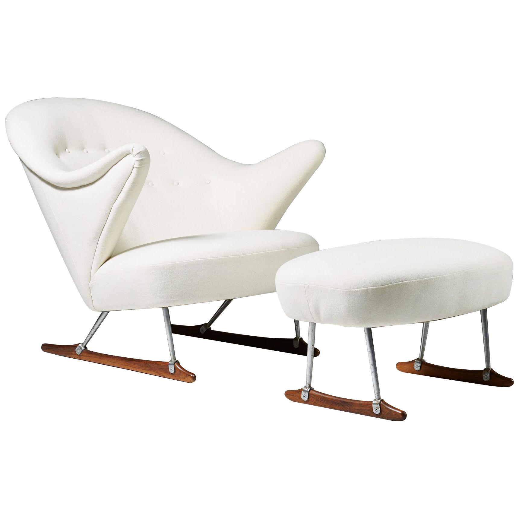 Sleigh chair designed by Börge Mogensen for Tage M Christensen & Co,