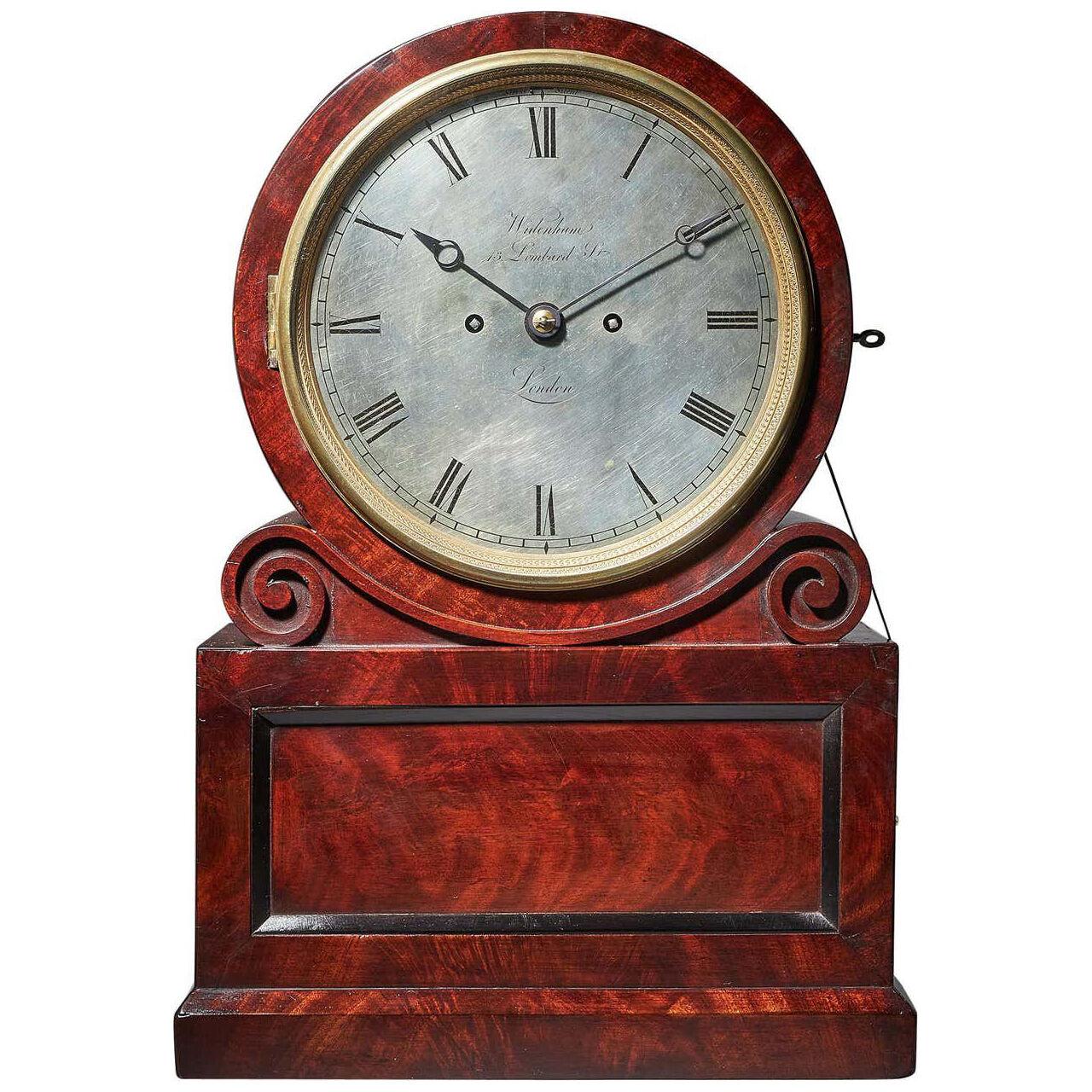 William IV / Early Victorian Eight-Day Mahogany Table Clock, by Widenham, London