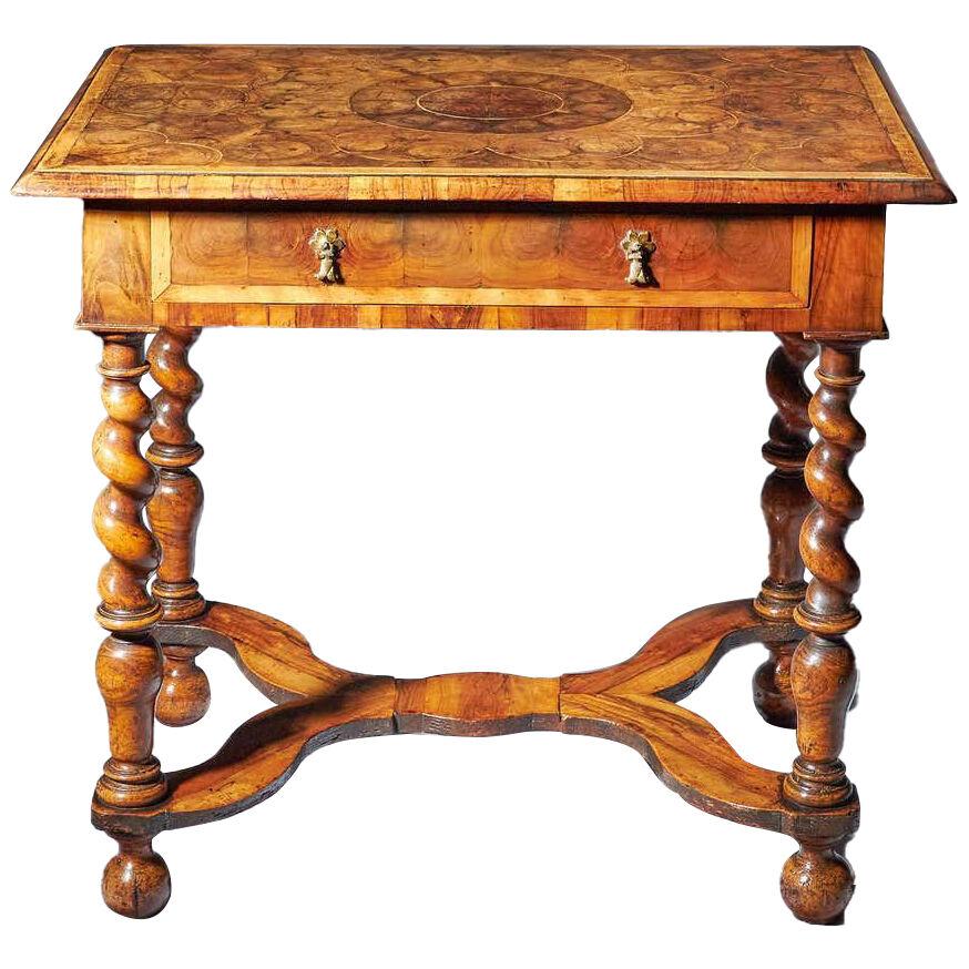17th Century William and Mary Olive Oyster Table, Circa 1680-1700
