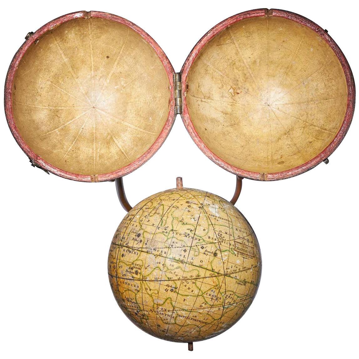 A Rare George III 3'' Celestial Pocket Globe by Cary, London
