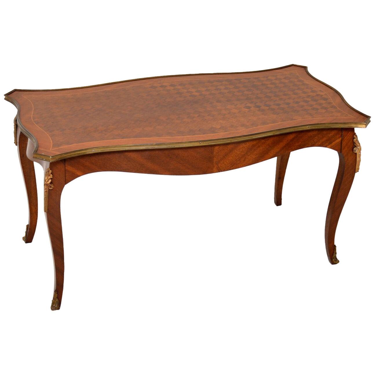 Antique French Parquetry Top Coffee Table