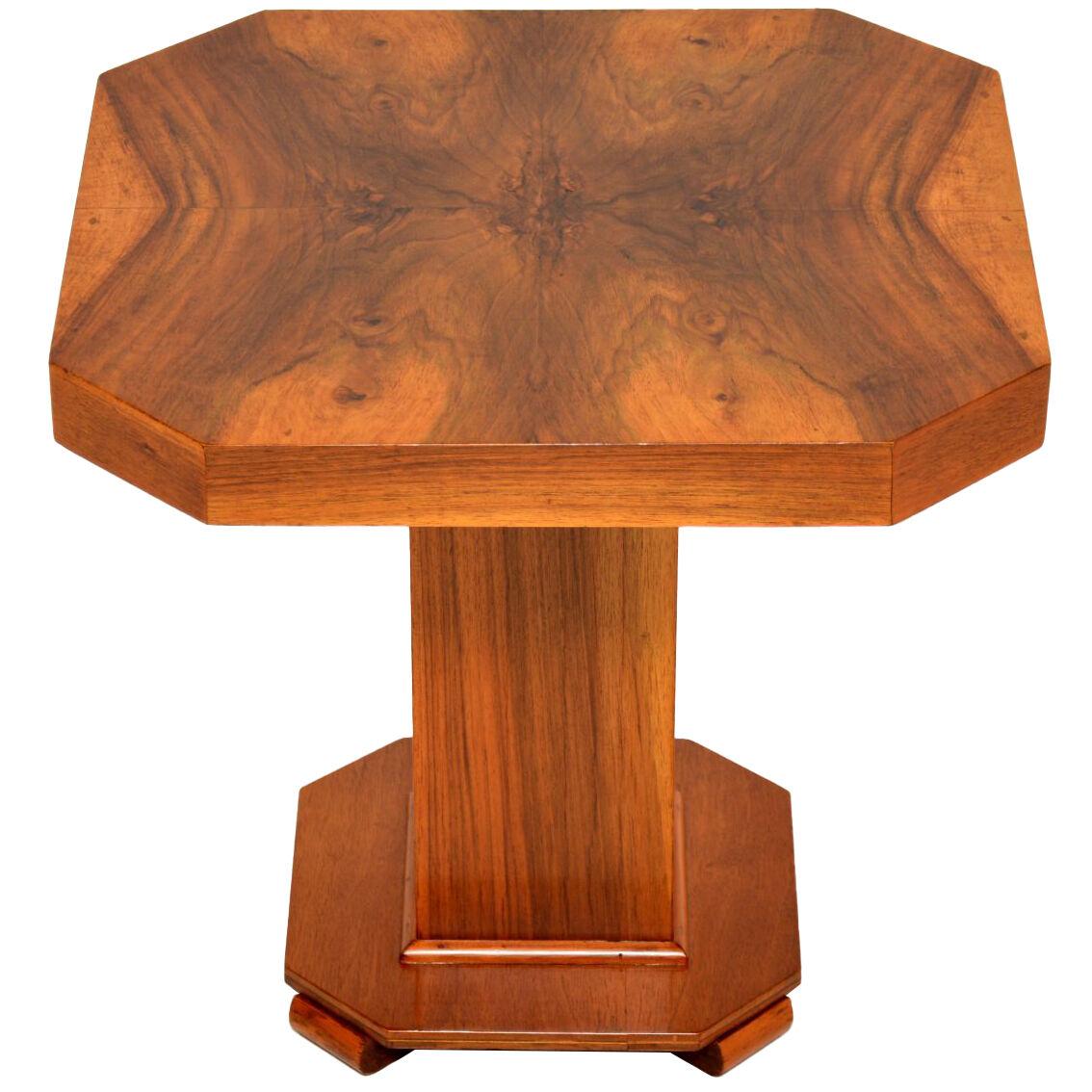 1930's Art Deco Figured Walnut Occasional Coffee / Side Table
