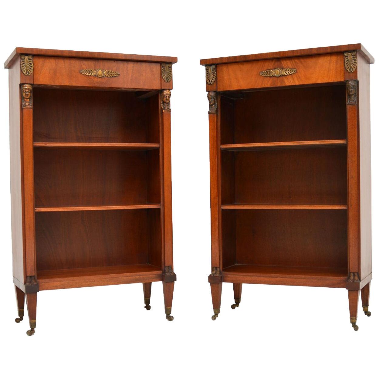 Pair of Antique Mahogany Open Bookcases