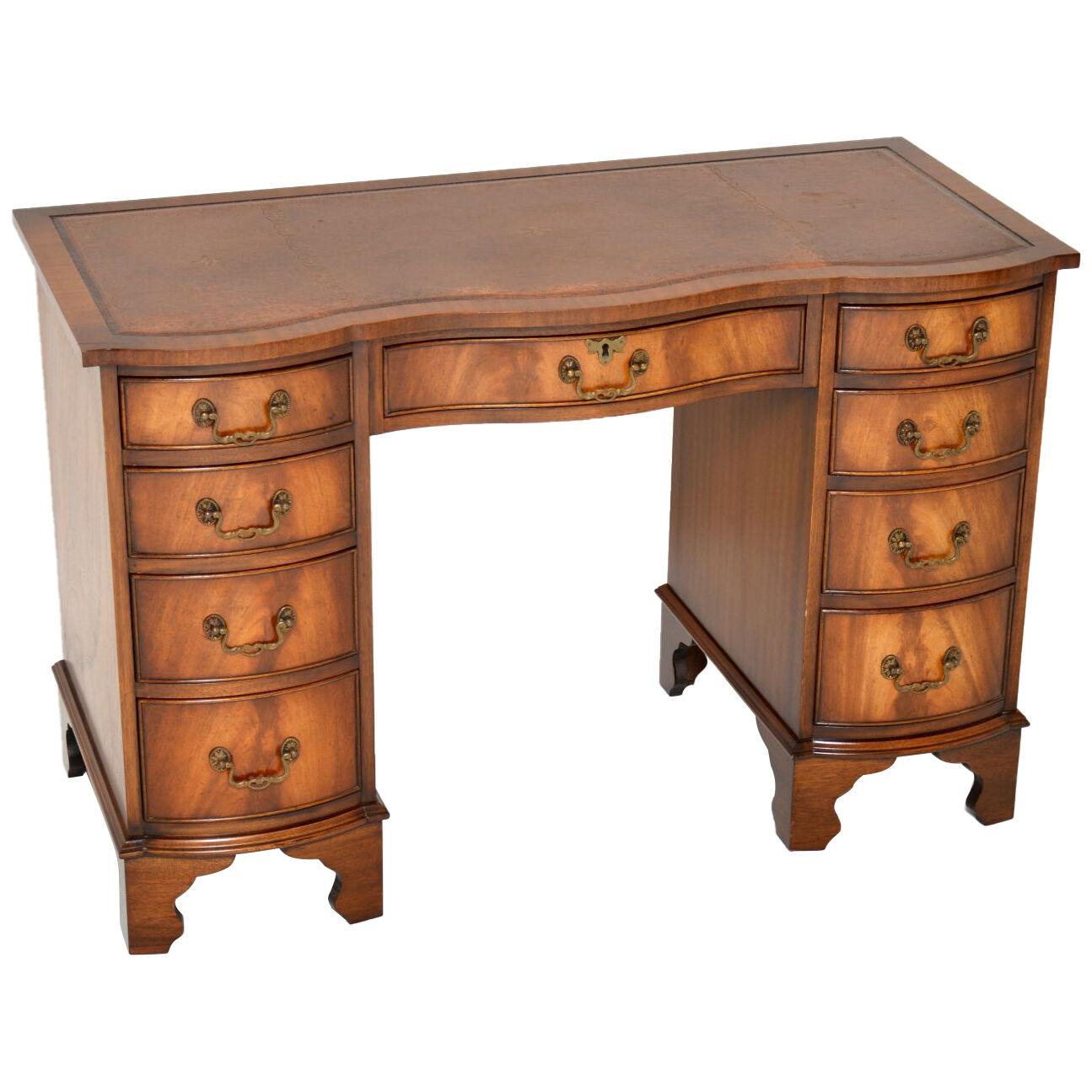 Antique Georgian Style Mahogany Leather Top Desk