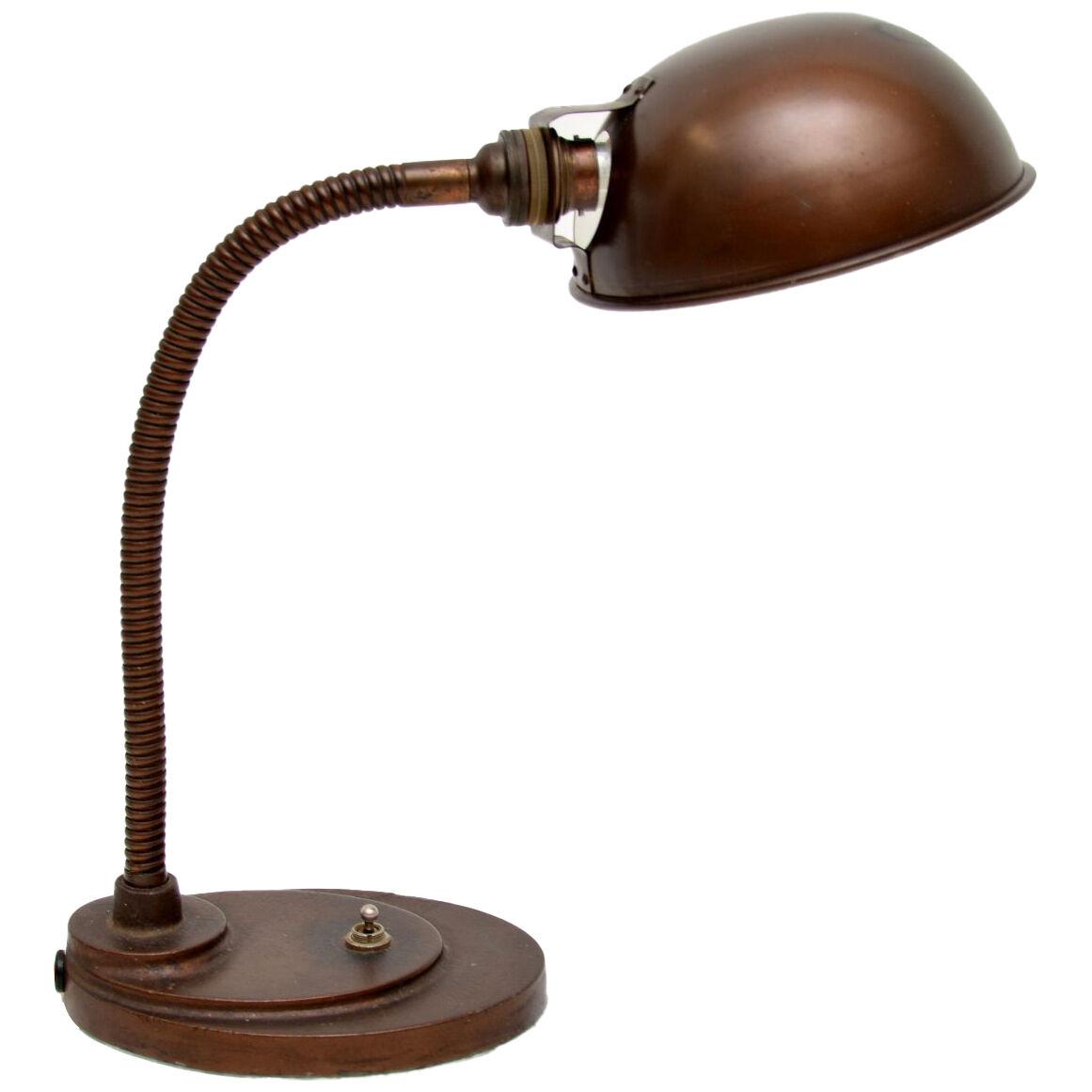Art Deco Period Copper Desk Lamp