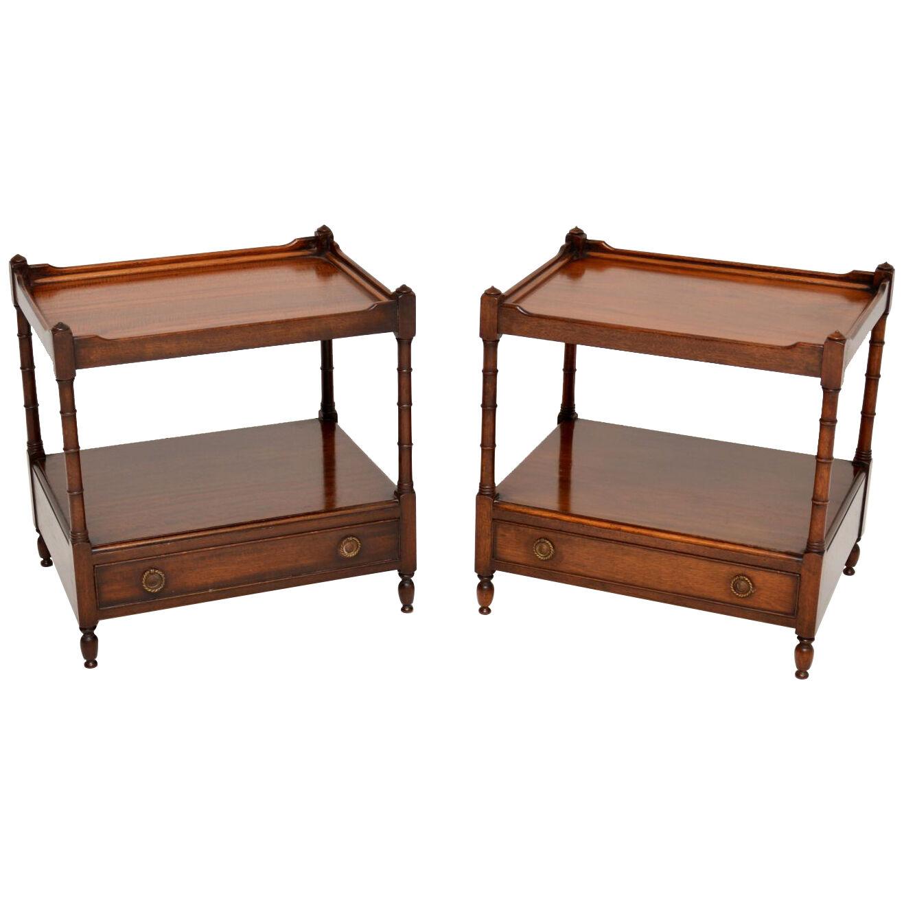 Pair of Antique Mahogany Side Tables