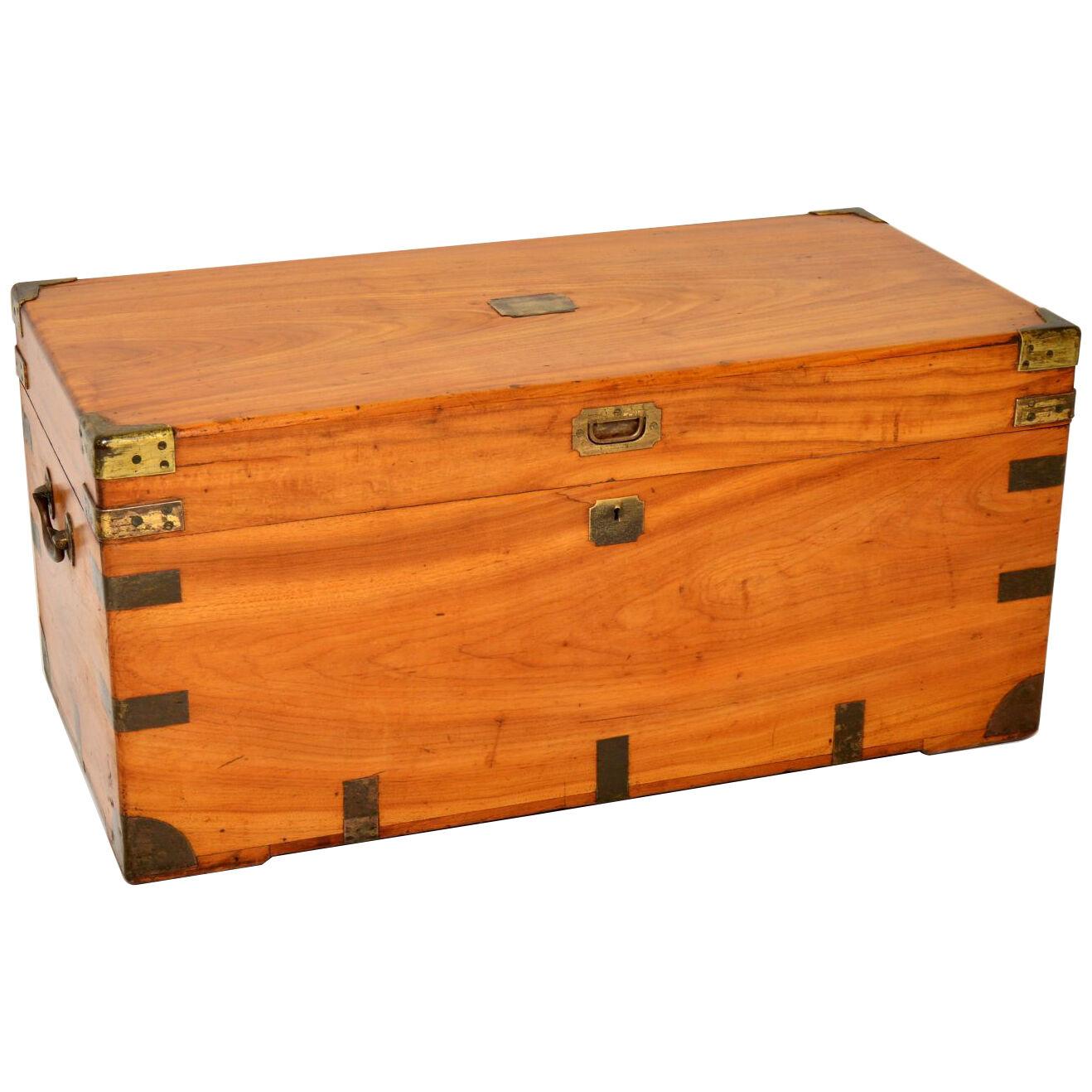 Antique Camphor Wood Military Campaign Trunk
