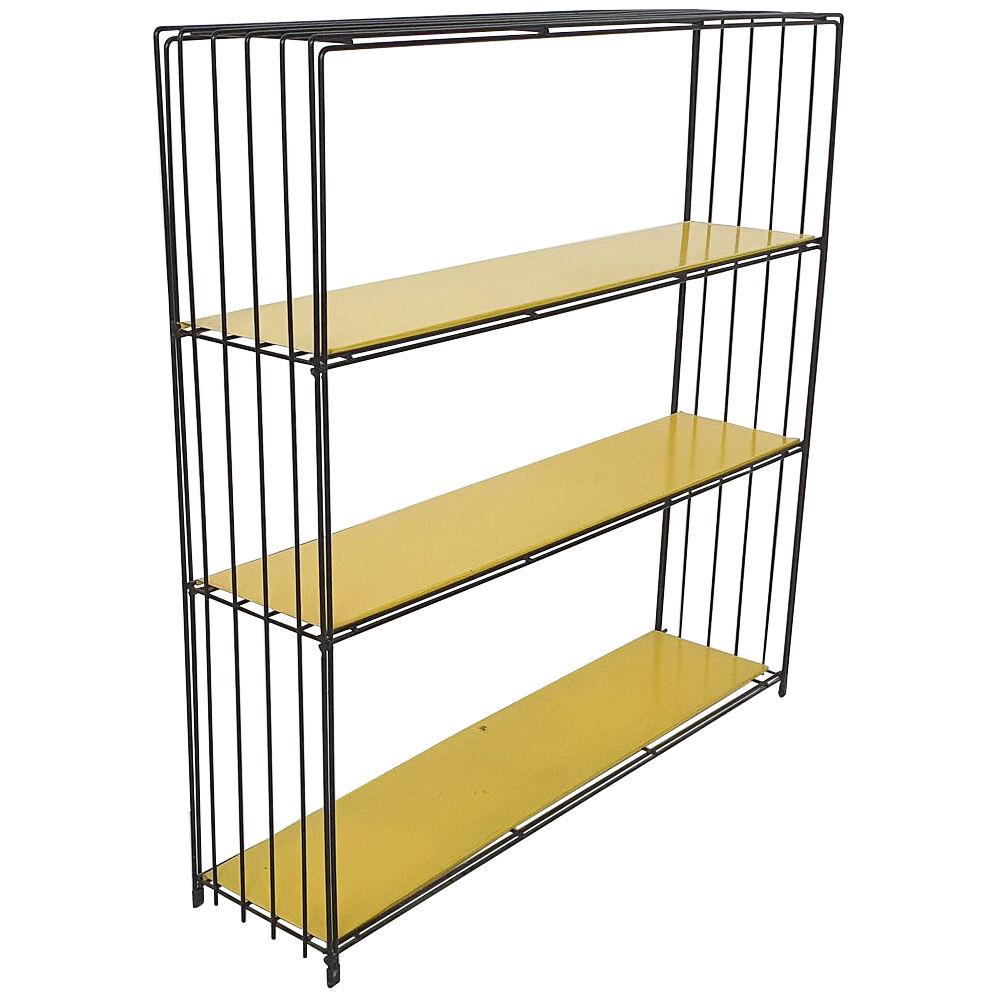 Black and Yellow Metal Room Divider or Bookcase by Tjerk Reijenga for Pilastro