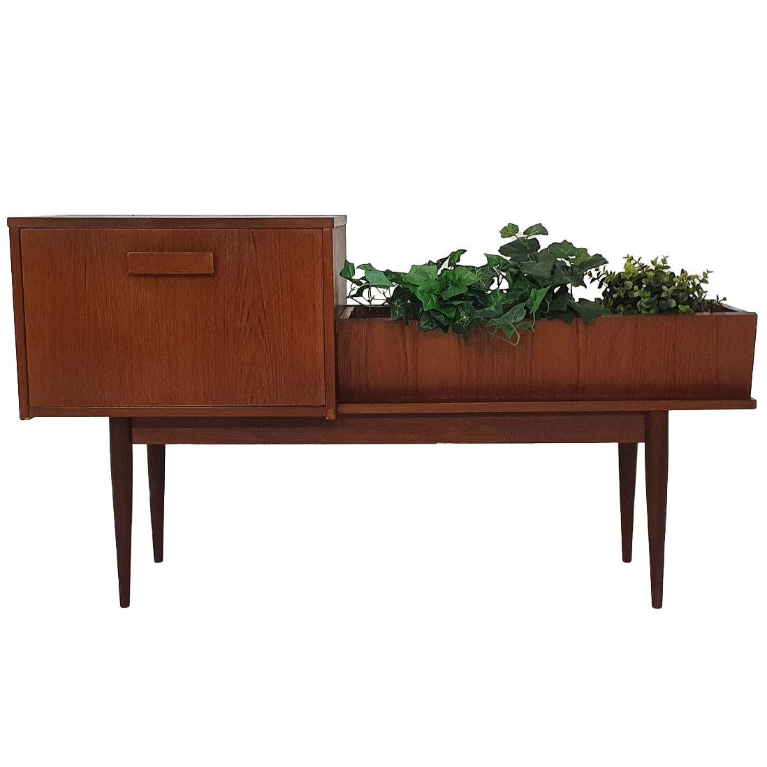 Mid-century cabinet with plant stand, The Netherlands 1950's