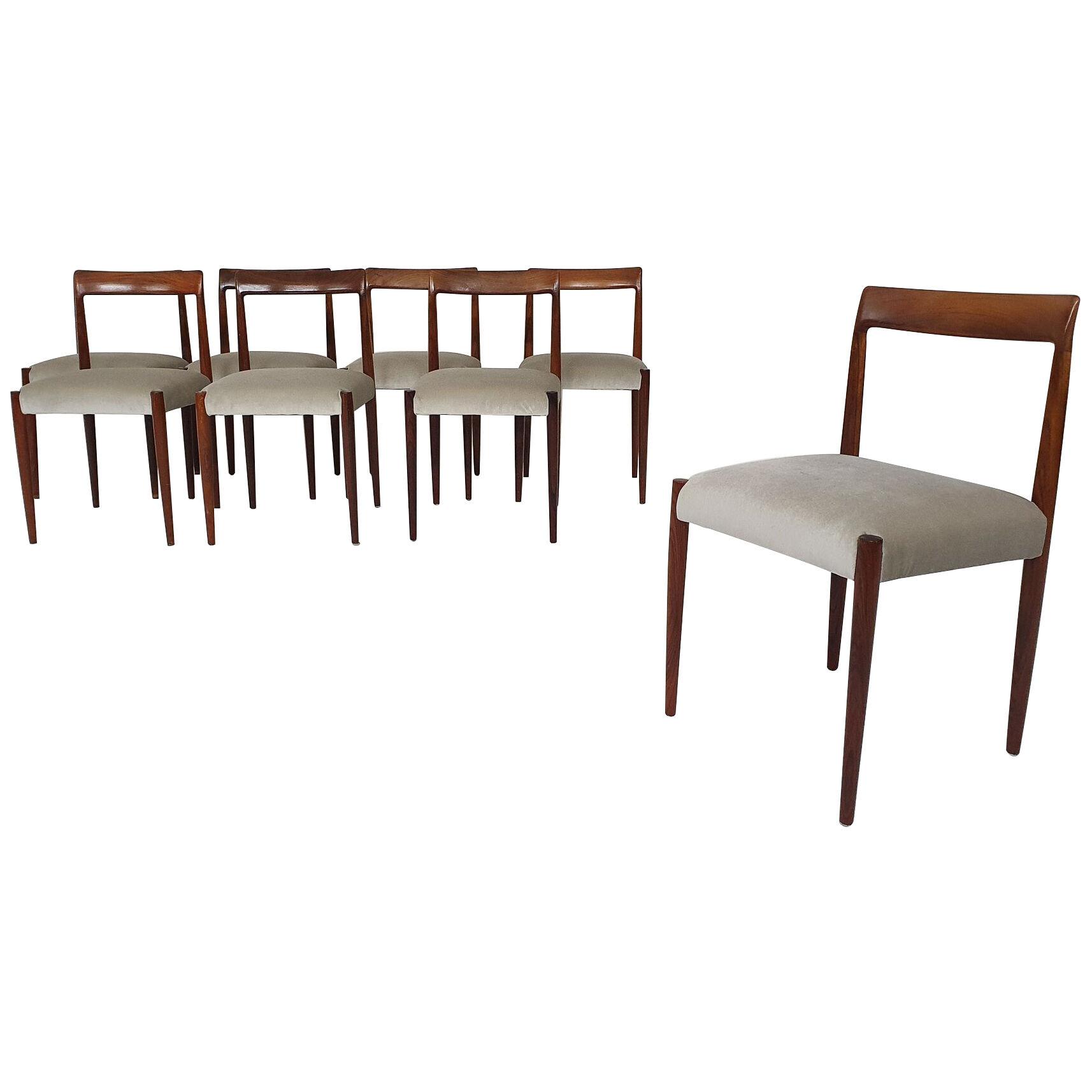 Set of eight rosewood dining chairs by Lubke, Germany 1960's