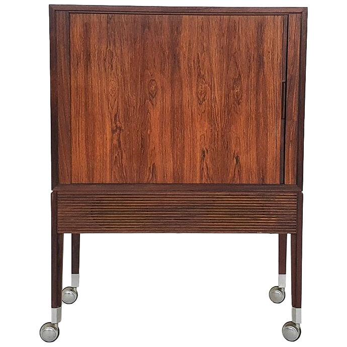 Small Rosewood Audio Or Bar Cabinet By Chr J Denmark 1950s