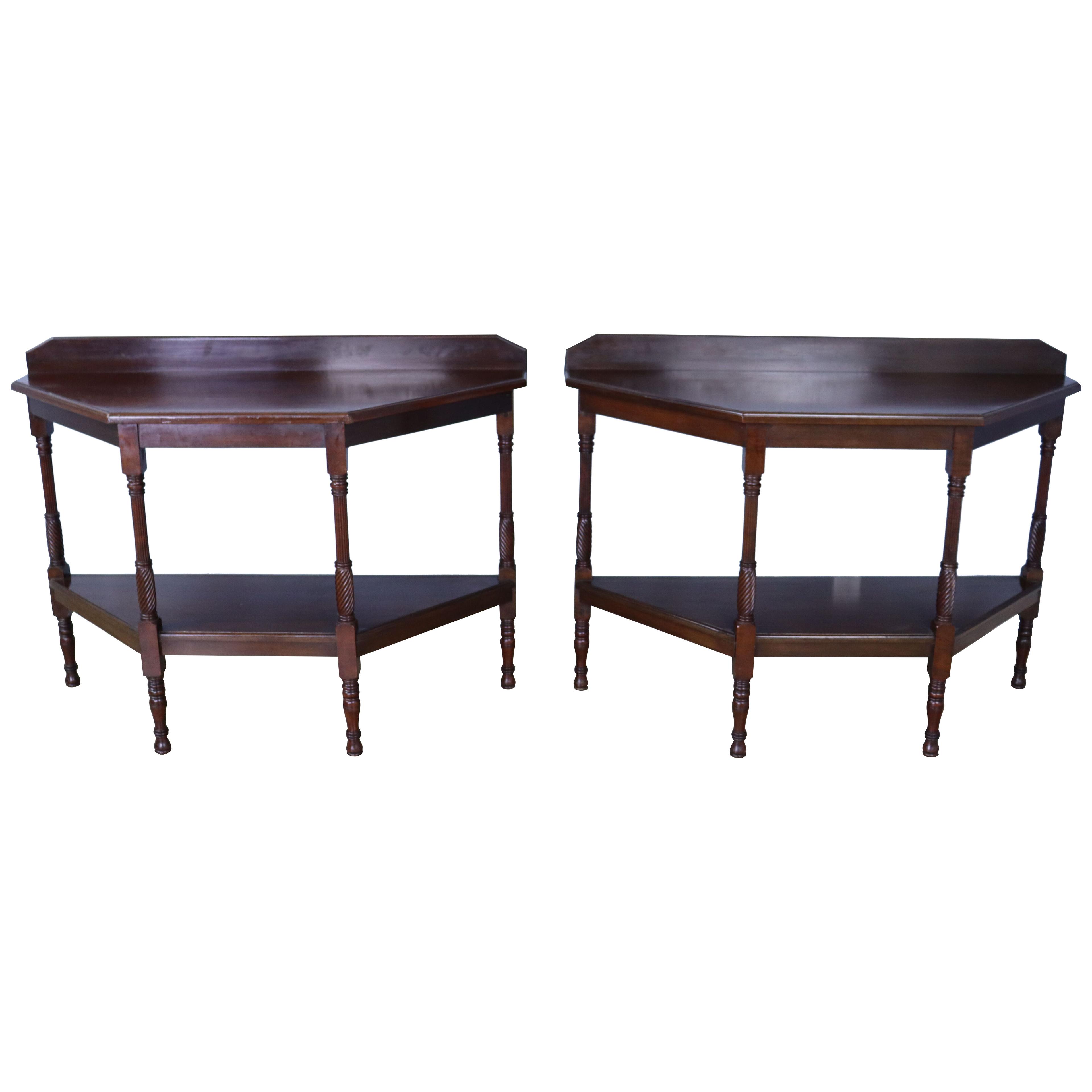 Pair of Antique English Mahogany Console Tables