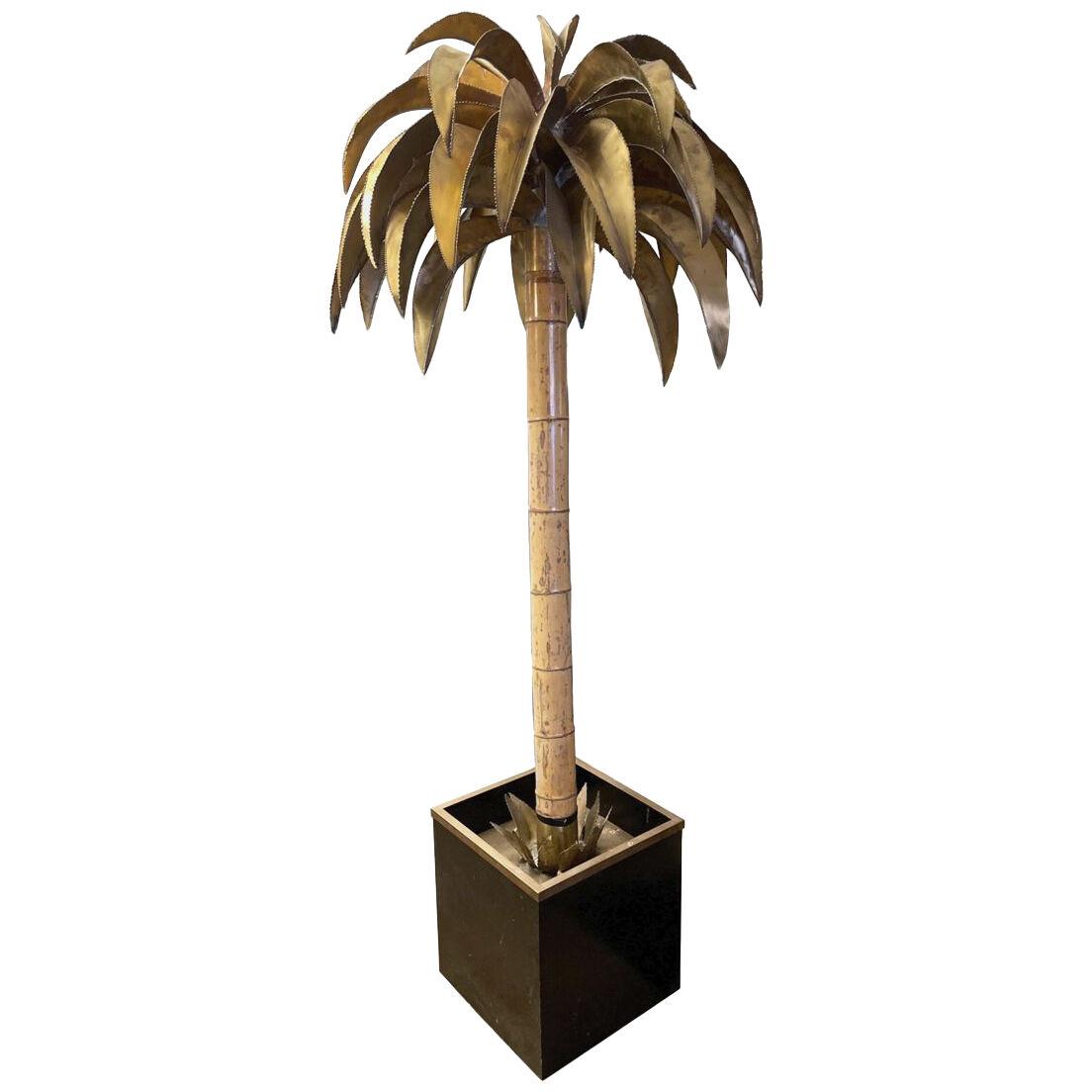 A Tall Maison Jansen Palm Tree Floor Lamp