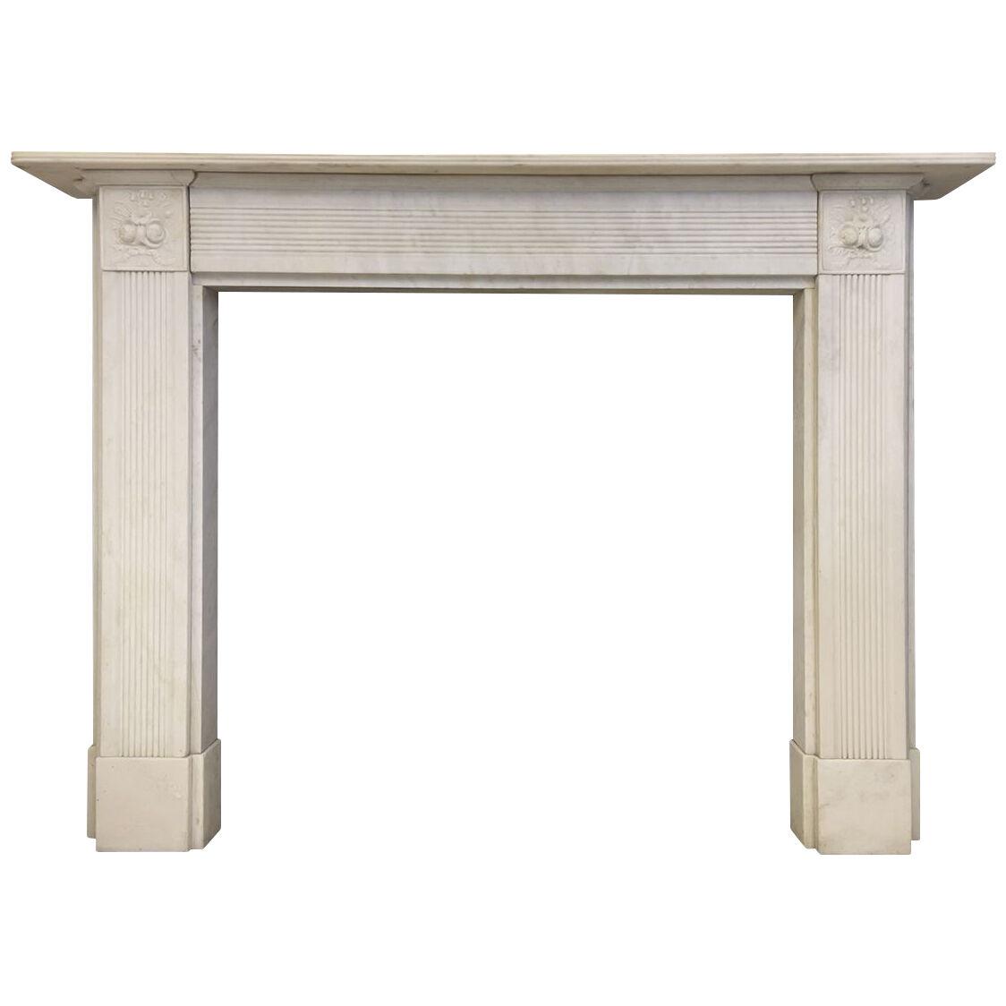 An English Regency Style Reclaimed Marble Fireplace Mantel