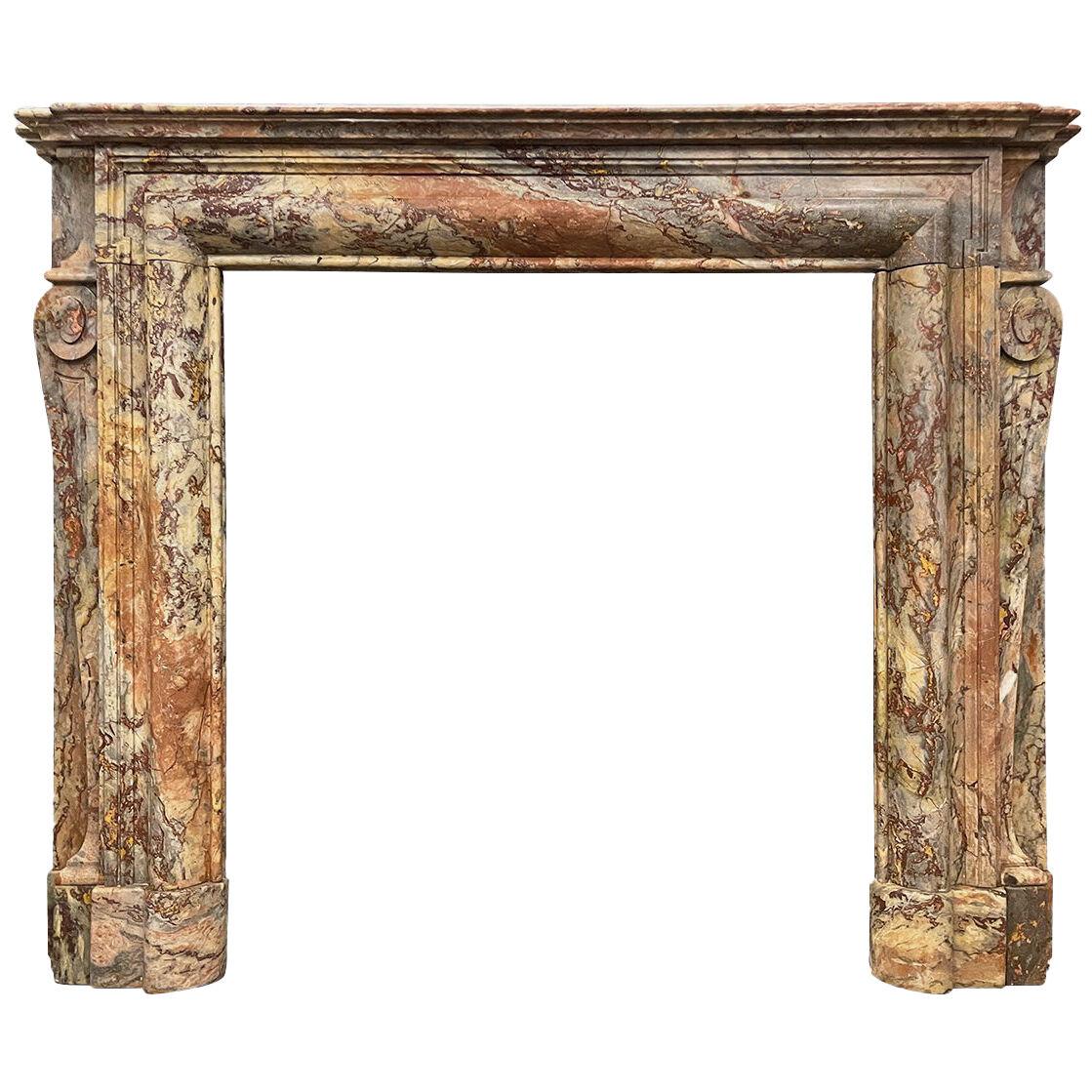Antique Louis XIV Style Marble Fireplace Mantel