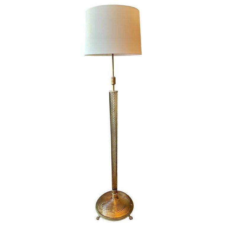 An Italian Murano Glass Twist Floor Lamp 