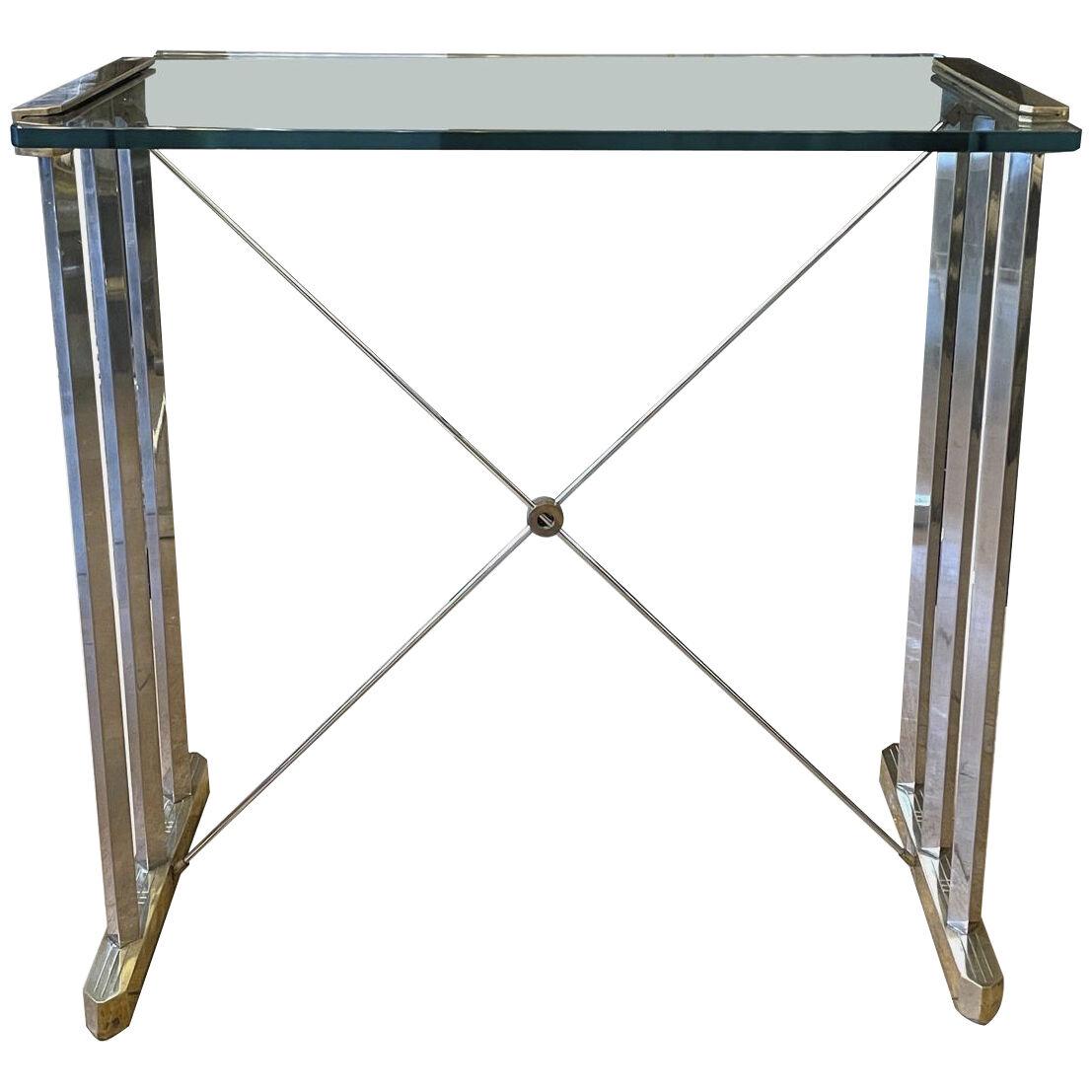Compact Brass and Chrome Console Table by Peter Ghyczy