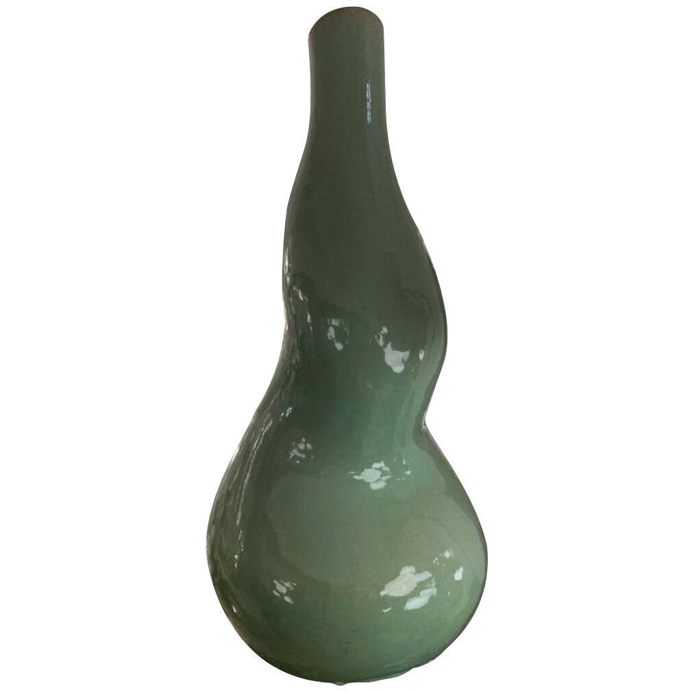 Italian Vase in Green Terracotta, circa 1960s