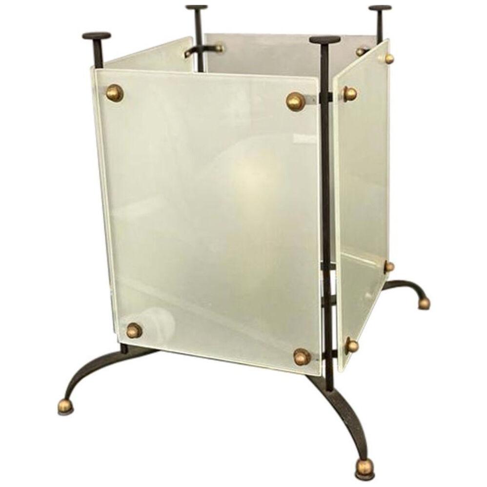 Italian Table Lamp in Glass and Metal