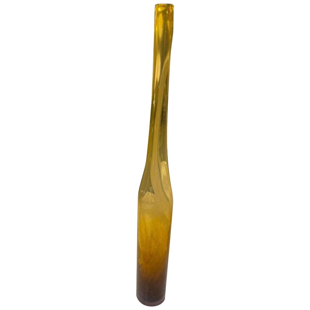 Light Yellow Murano Glass Vase, circa 1970
