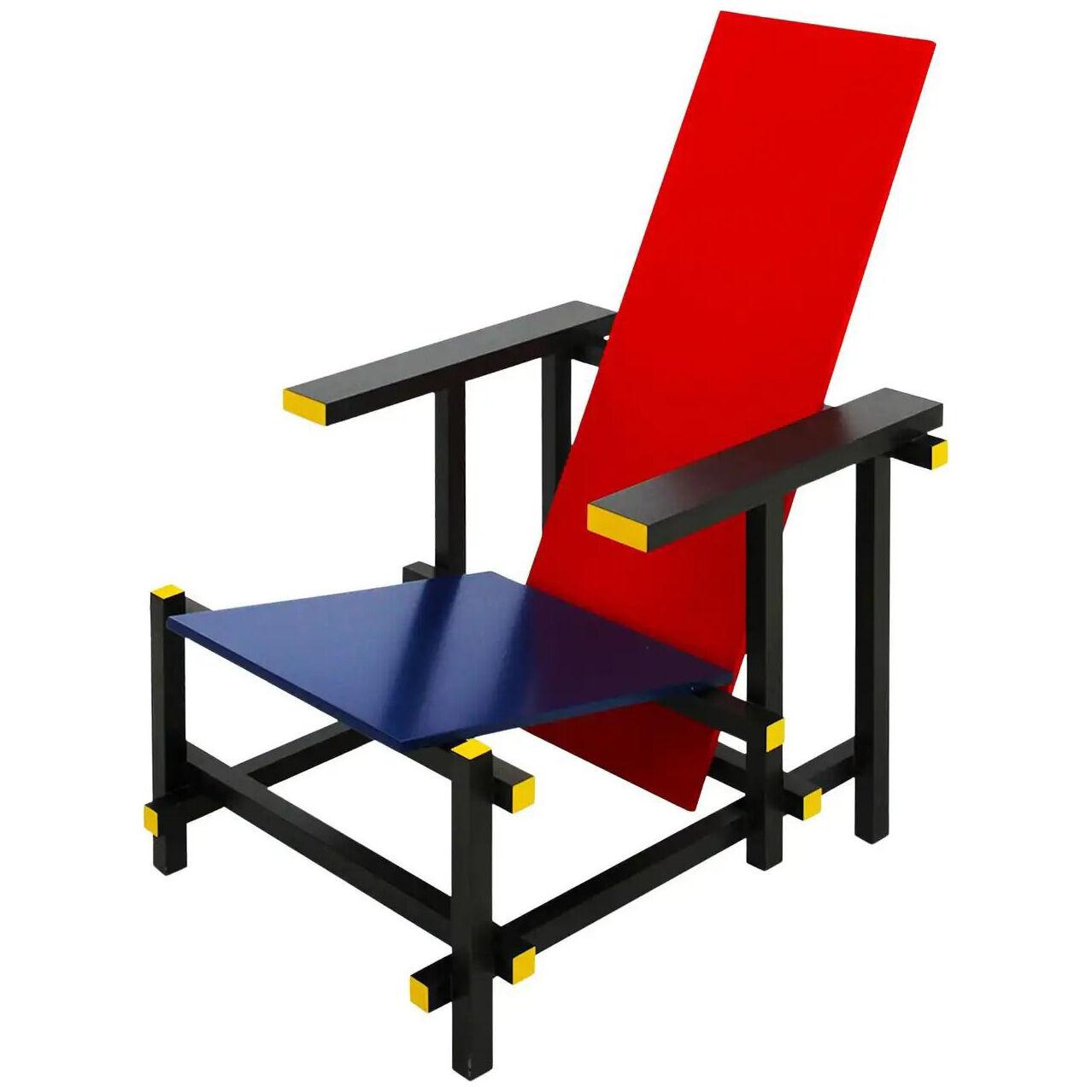 Red and Blue Chair Designed by Gerrit T. Rietveld for Cassina