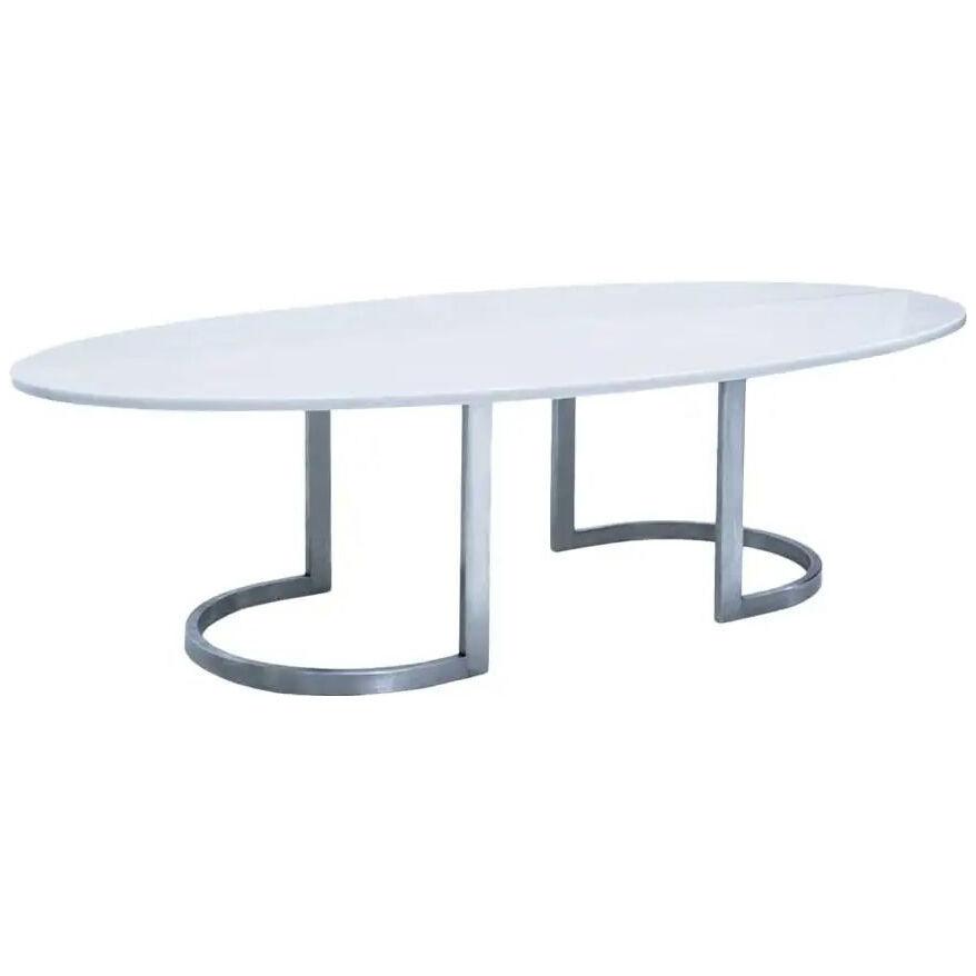 L.A. Studio Contemporary Modern Marble and Steel Italian Center Table