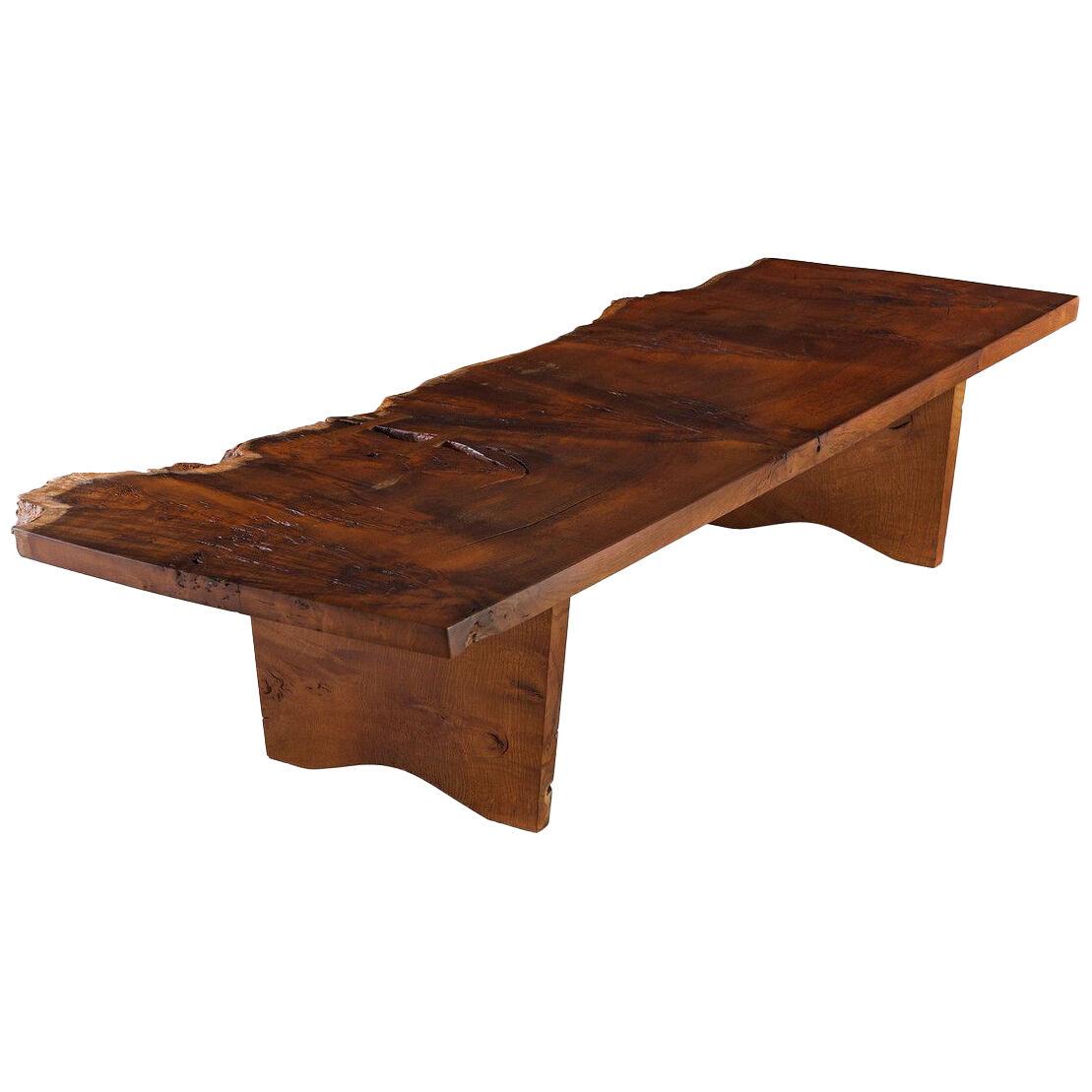 English Oak Burl Bench/Coffee Table 