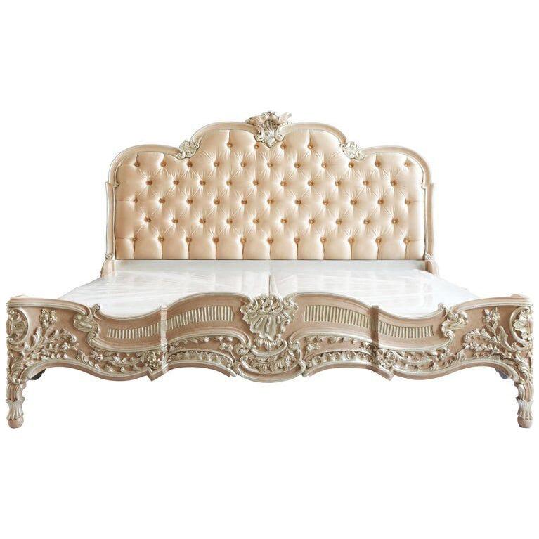 Lit De Marriage Bed, Made in the LXV Style, Finished in Rose and Silver