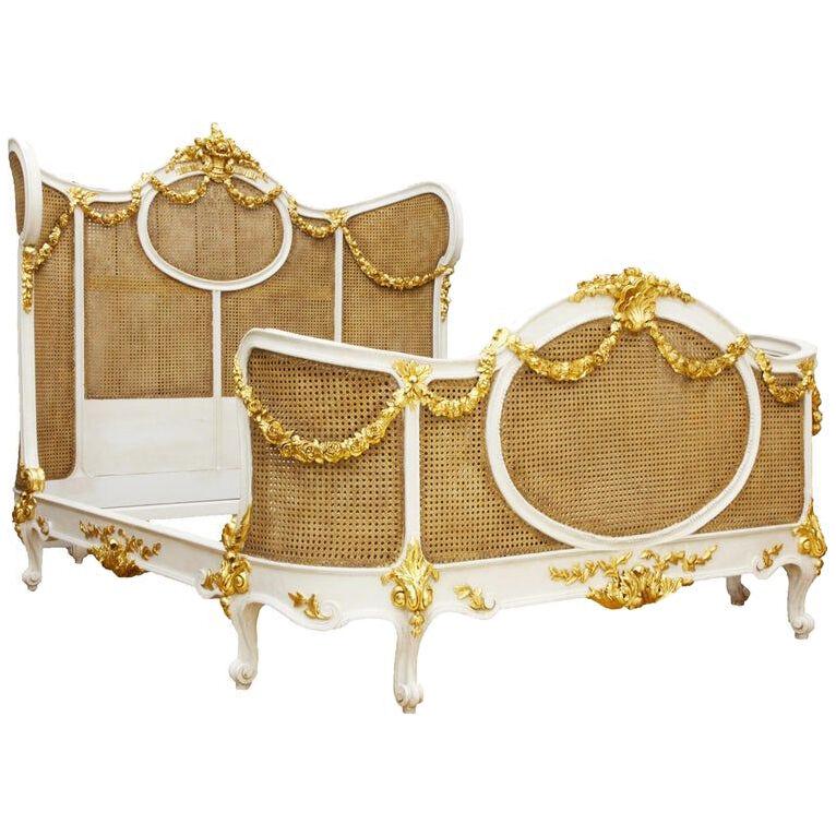 Floral Swag, a Louis XV Style Corbeille Canned Bed by La Maison London