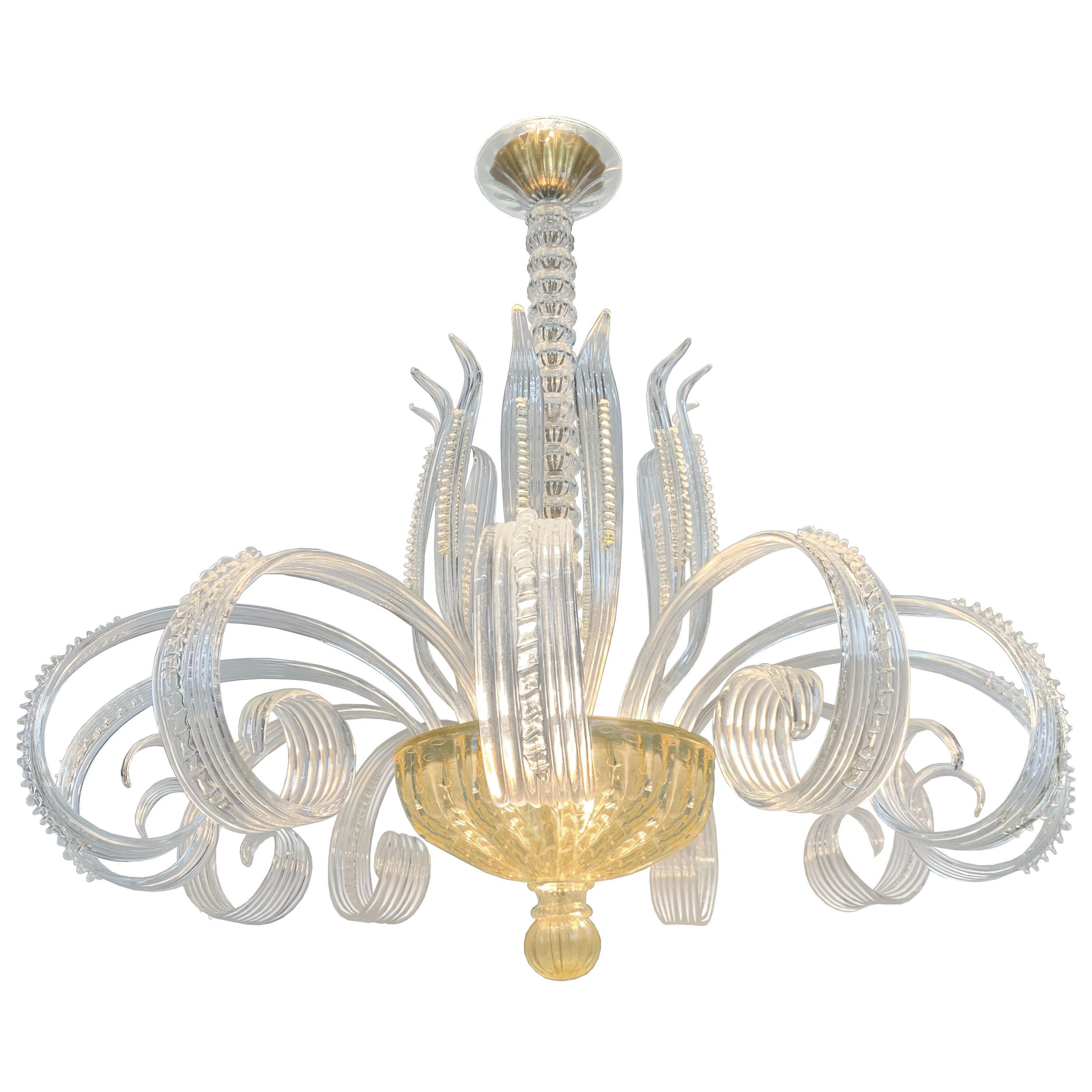 Large Seguso vetri d arte chandelier 1960's