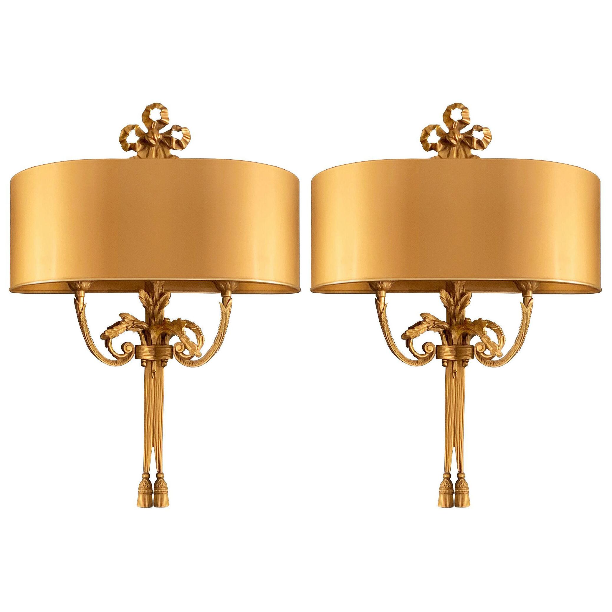 Pair of Gilt Bronze Sconces by Maison Charles