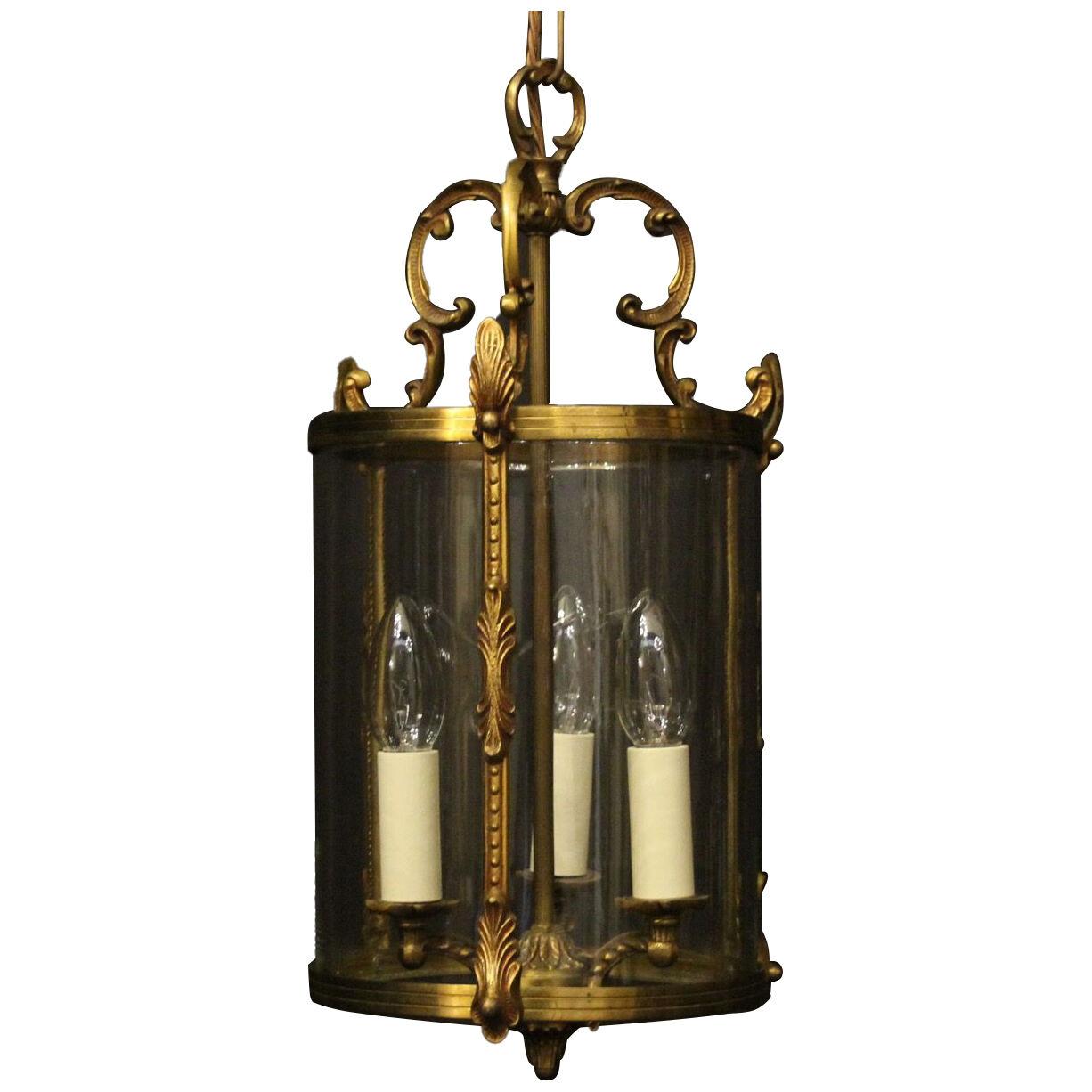French Gilded Bronze Triple light Lantern