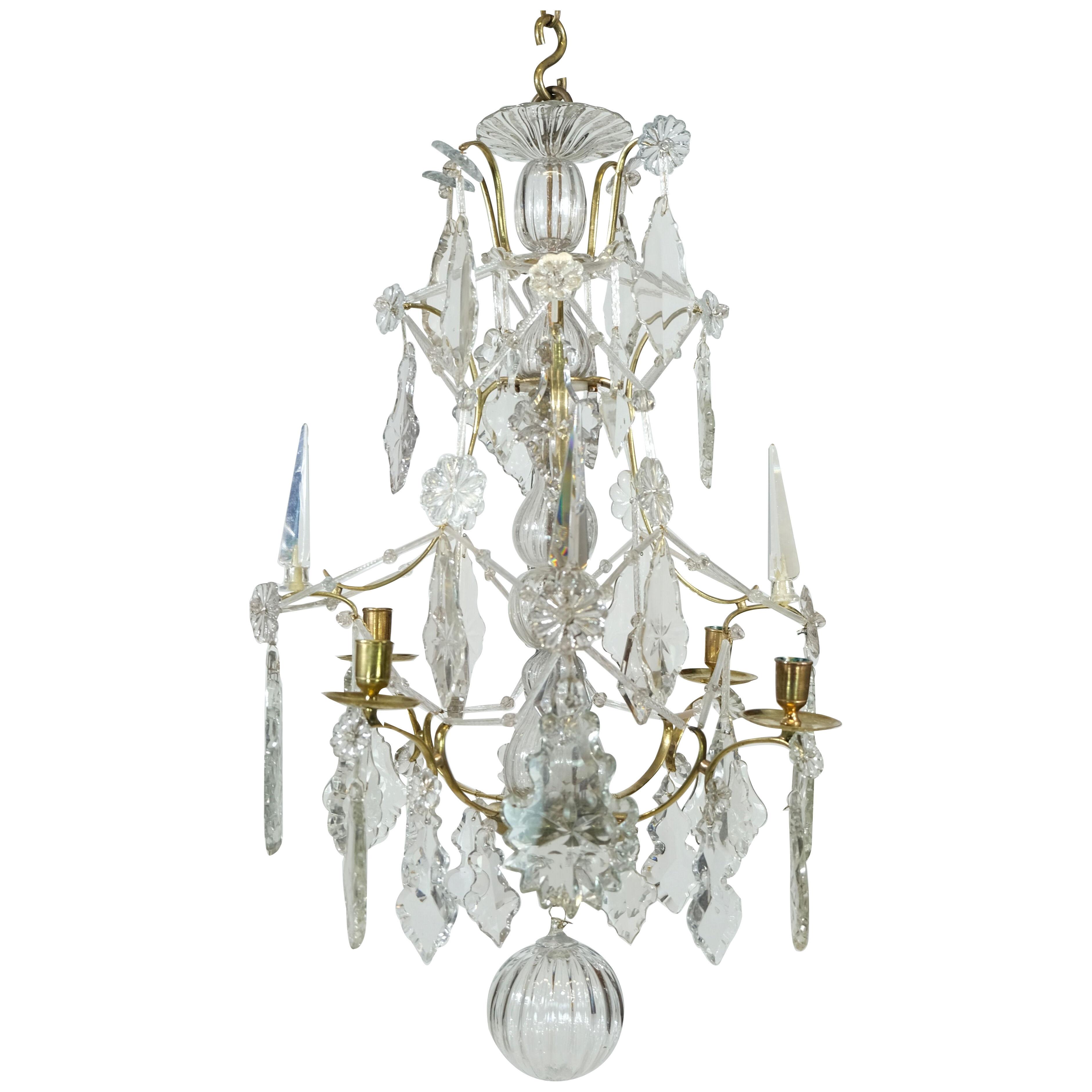 A small baroque chandelier. Mid 18th c