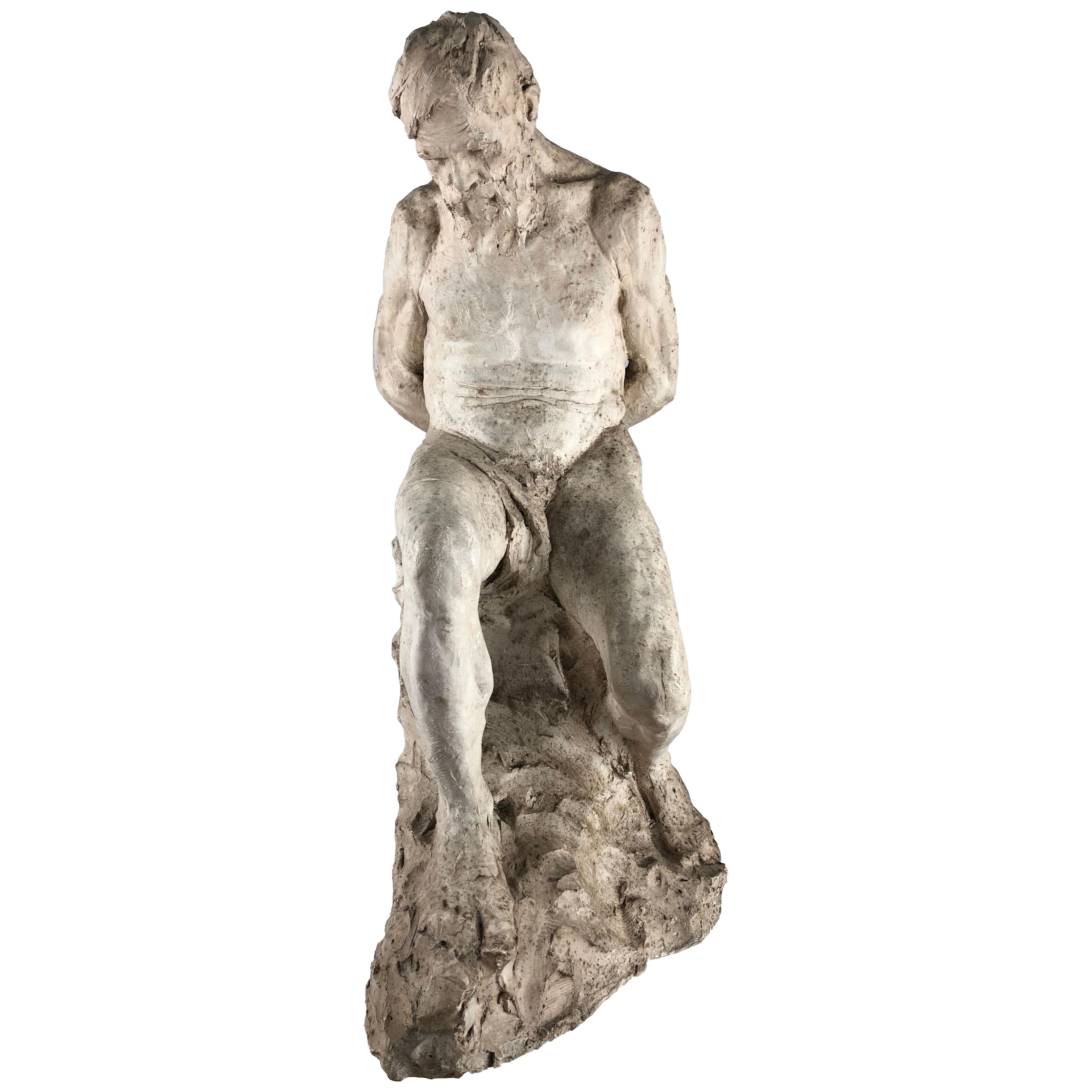 Sculpture signed Gallé and dated -93 (1893). (plaster)