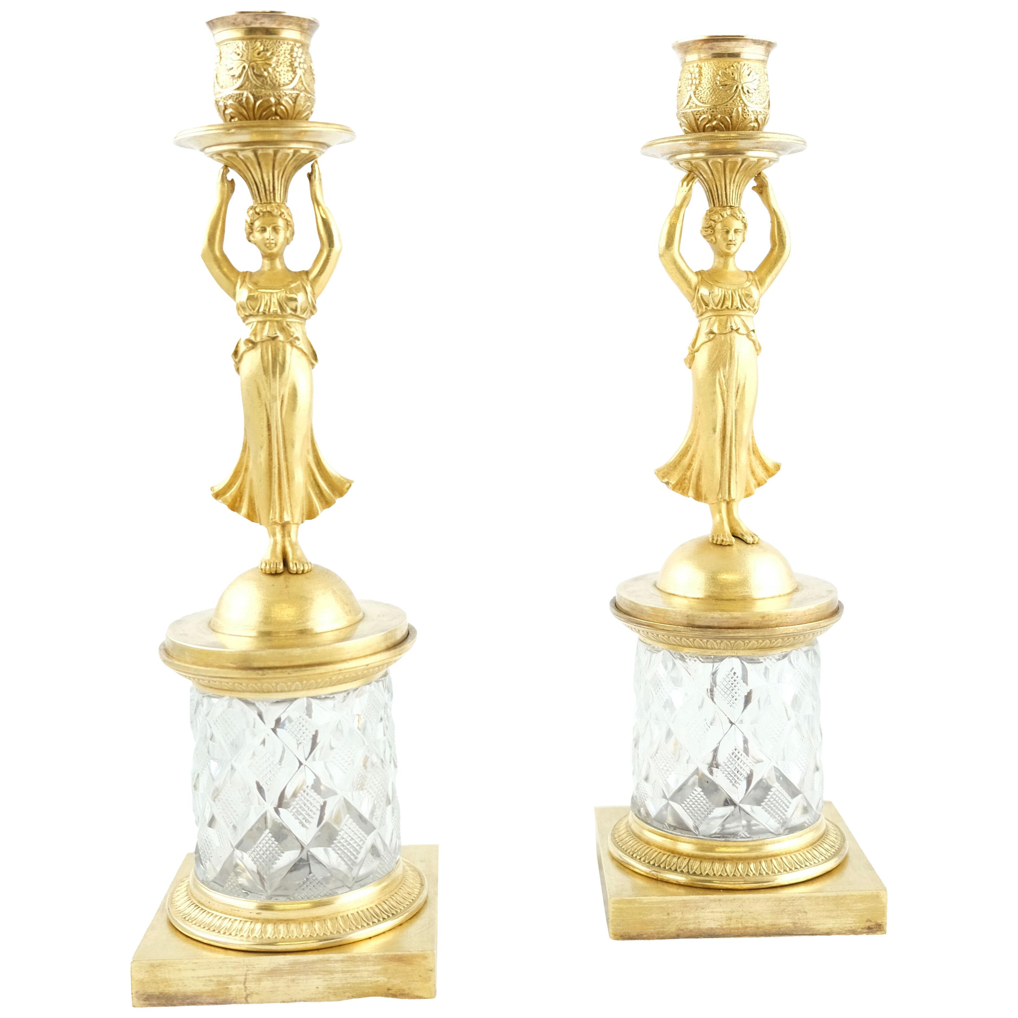 A pair of candlesticks made ca 1800