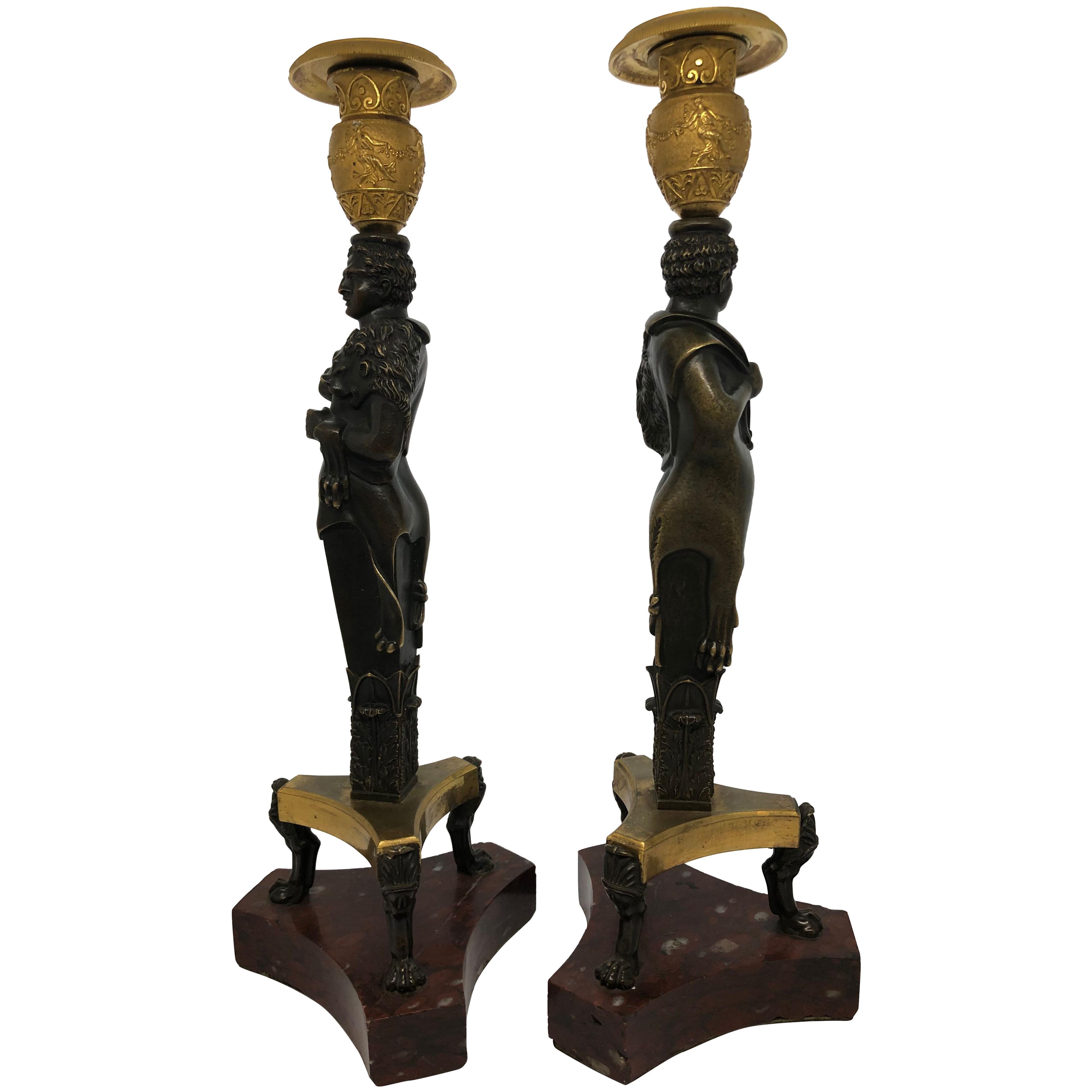 A pair of candlesticks, early 19th c.