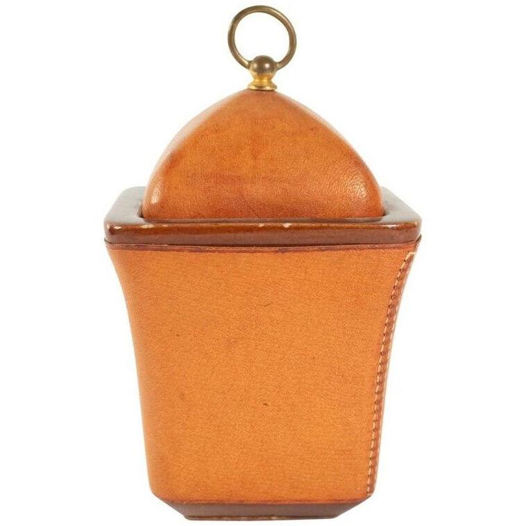 Tobacco Pot, Leather Sheathed From The Maison Longchamp Brand In Paris