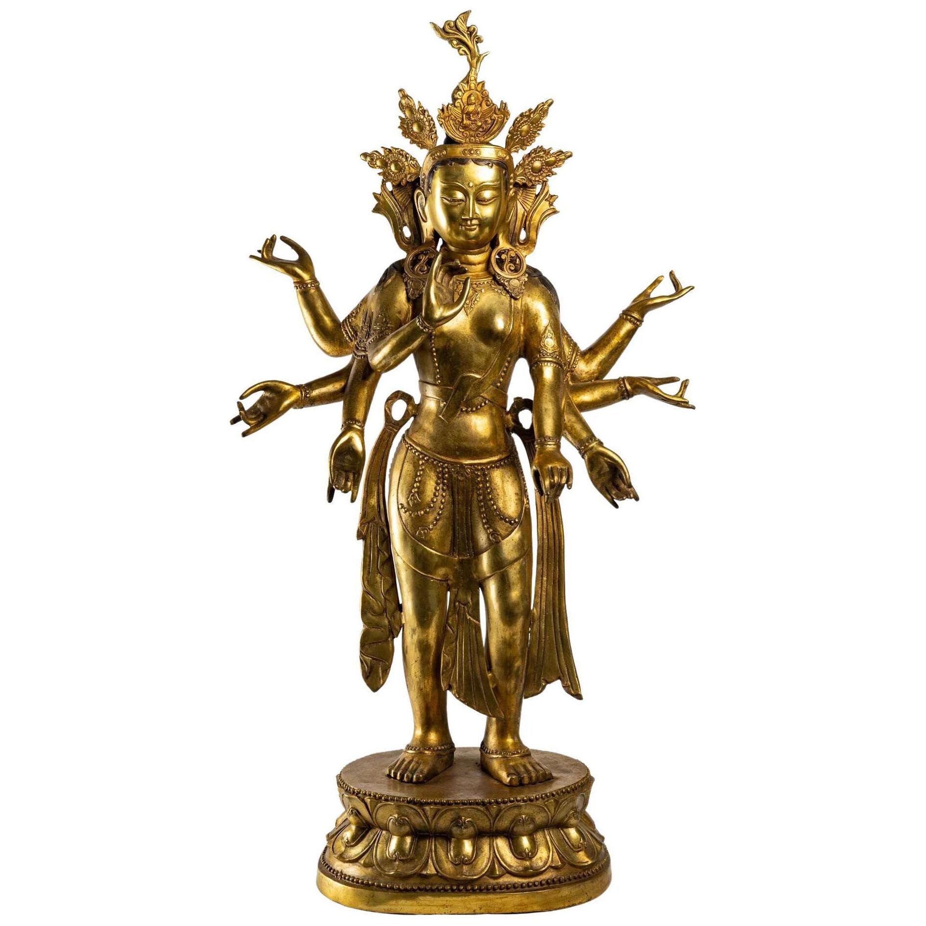Large bronze statue of Amoghapasa Lokeshvara