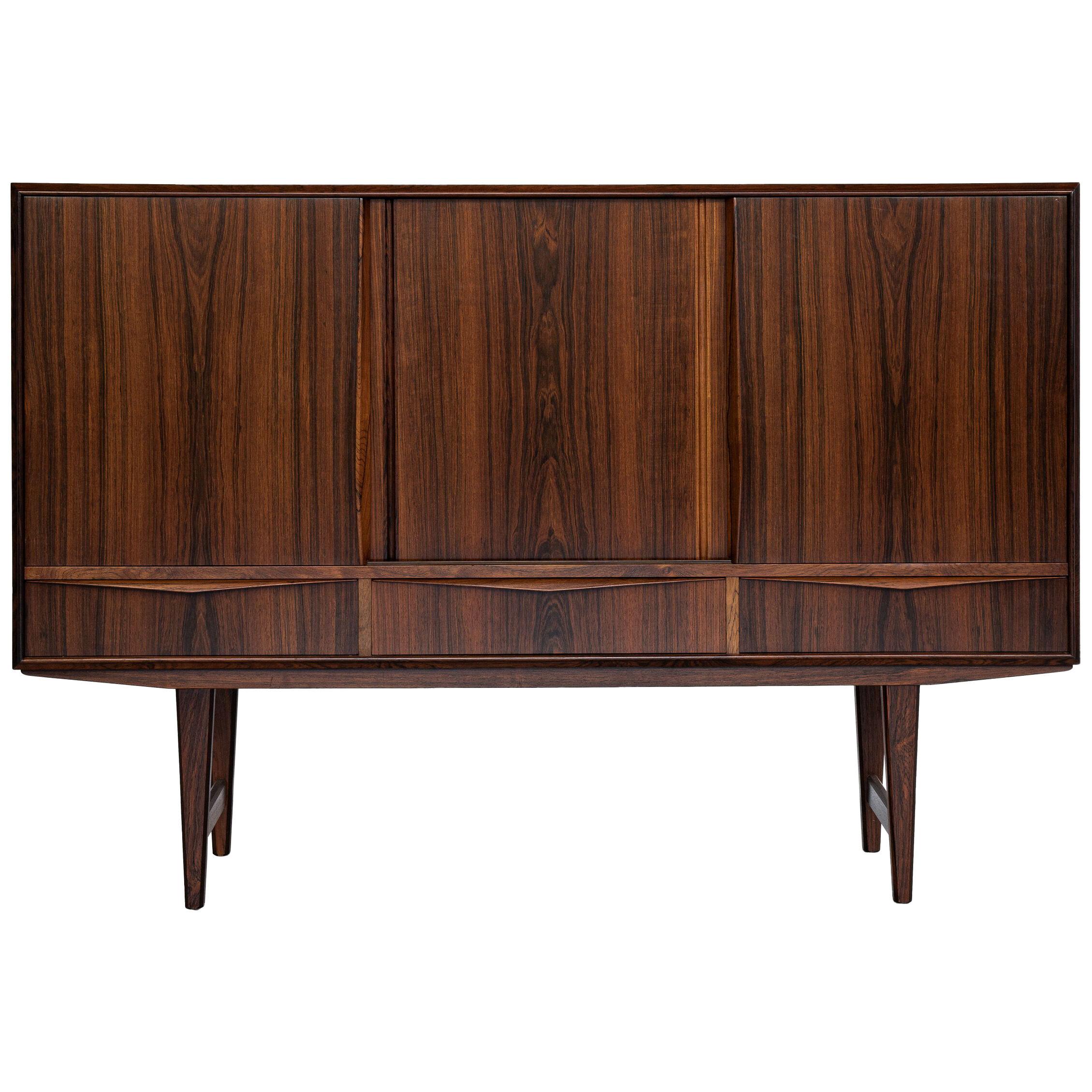 Midcentury Danish highboard in rosewood by E.W. Bach for Sejling Skabe 1960s