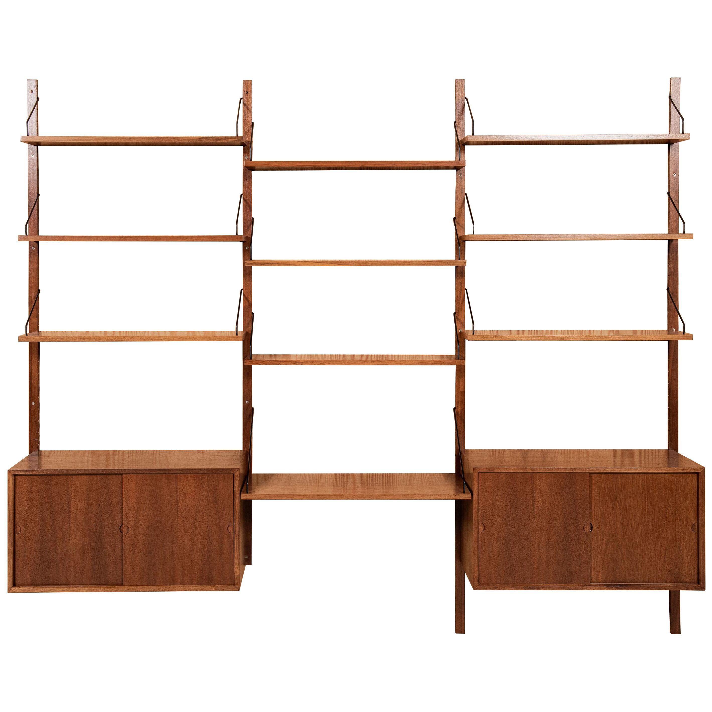 Midcentury Royal wall system in teak by Poul Cadovius, Denmark 1960s