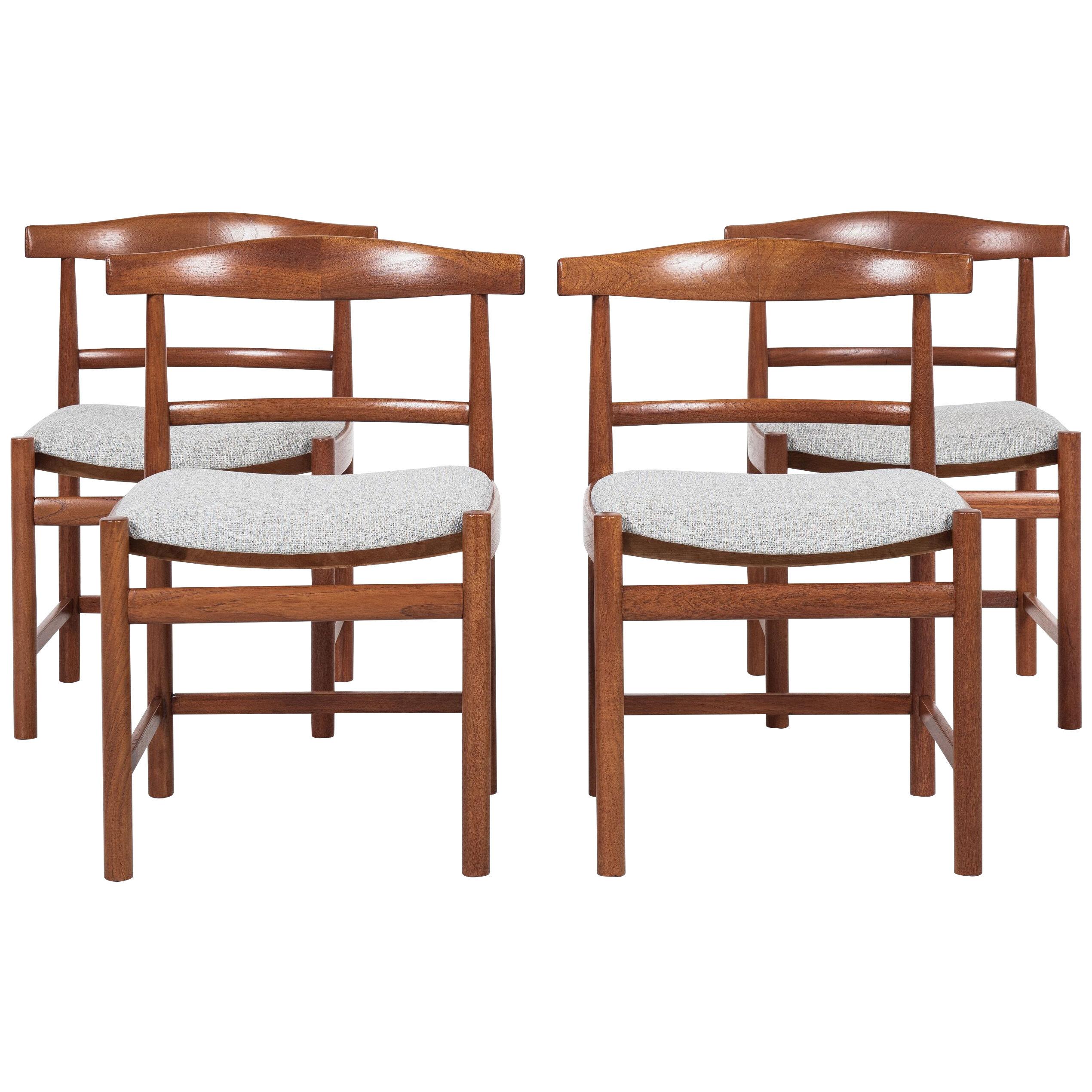 Midcentury Danish set of 4 dining chairs in teak by Søborg Møbler 1960s