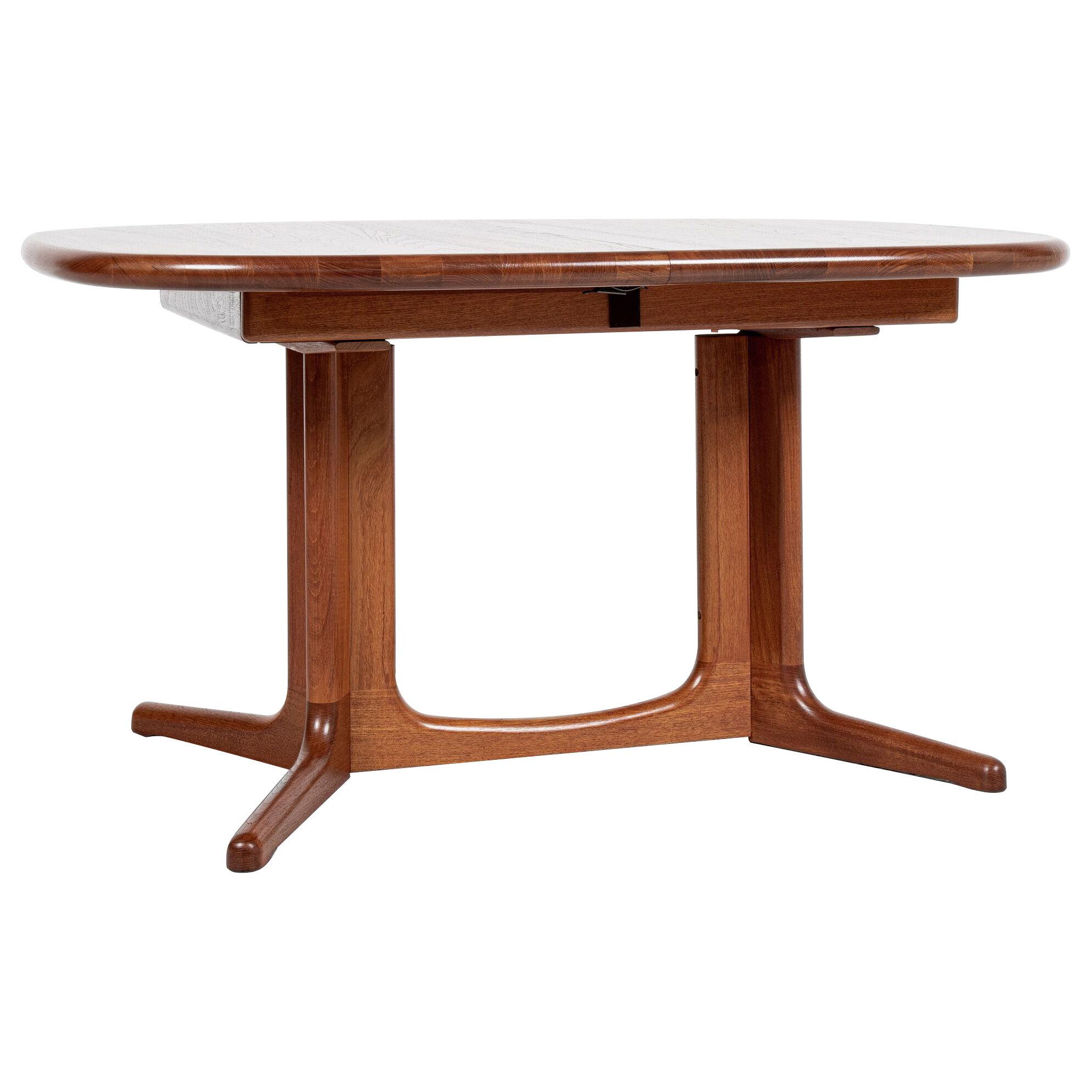 Midcentury Danish extendable oval dining table in teak by Glostrup 1960s