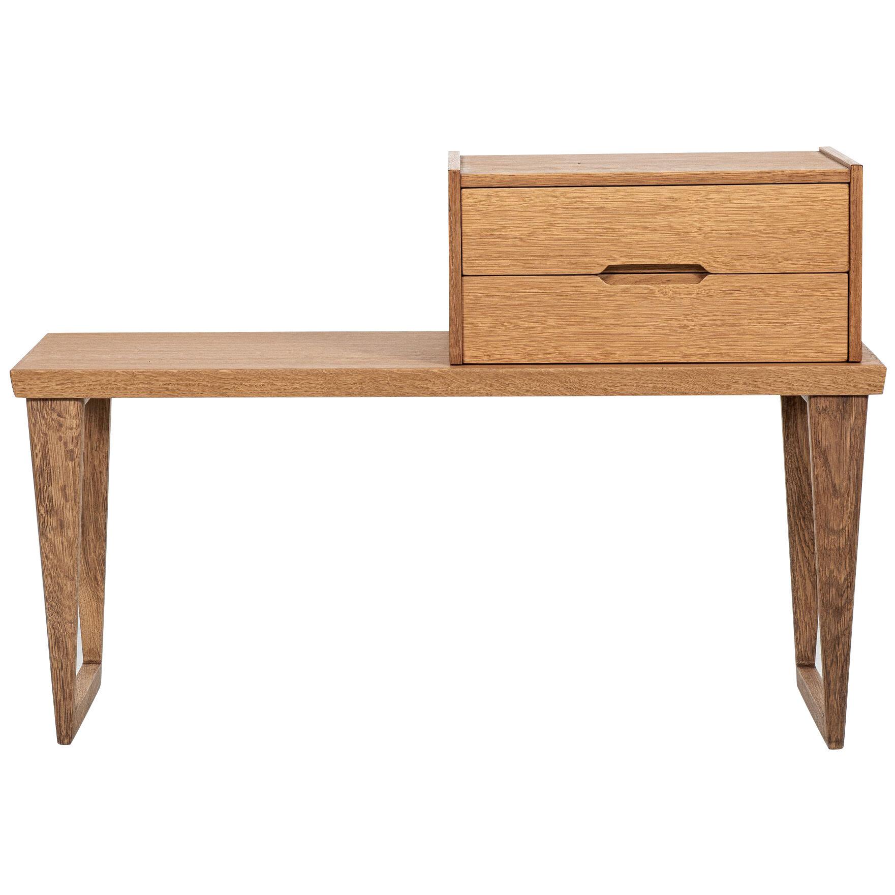Midcentury Danish bench and container in oak by Aksel Kjersgaard 1960s