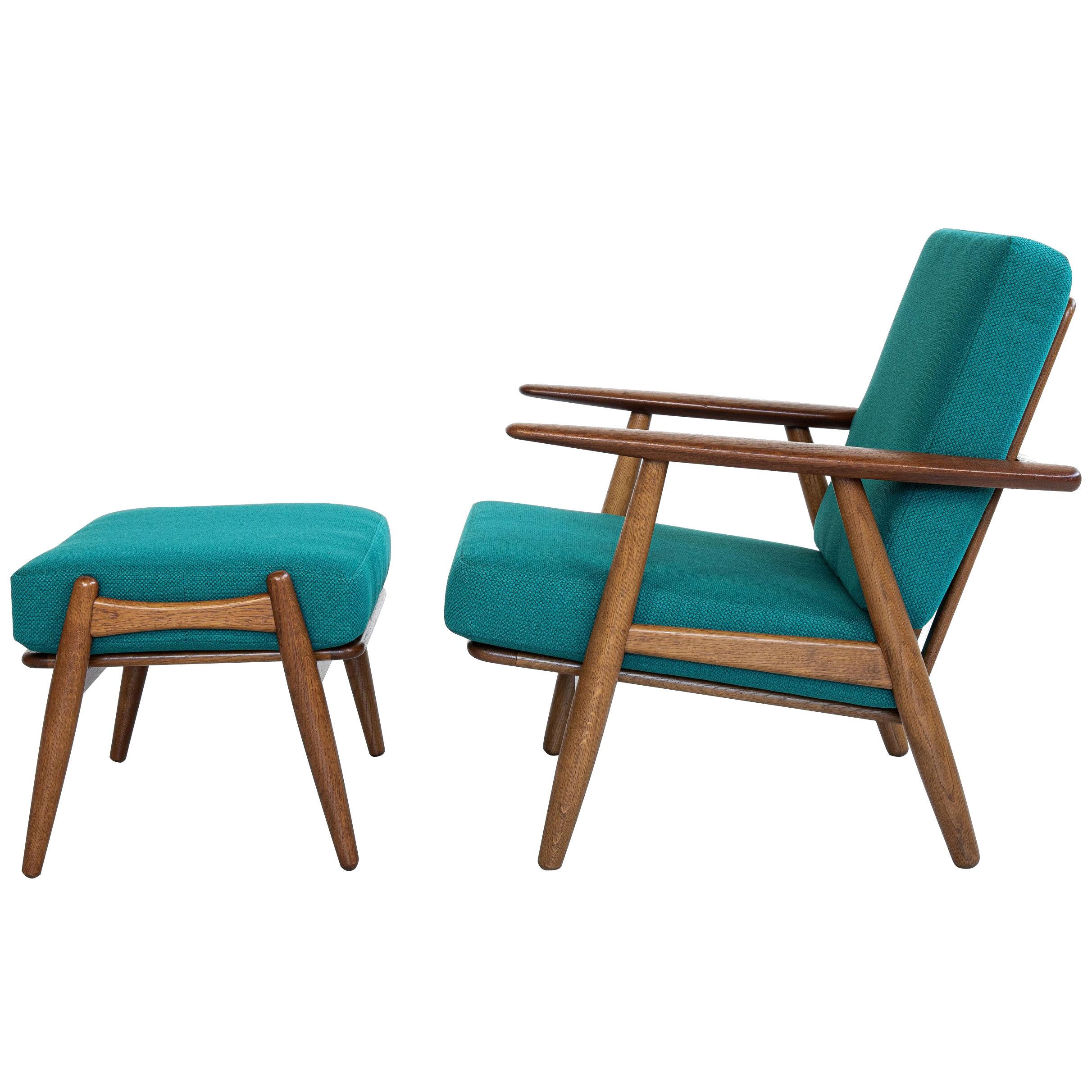 Midcentury Cigar Chair and Ottoman by Hans Wegner for Getama 1950s