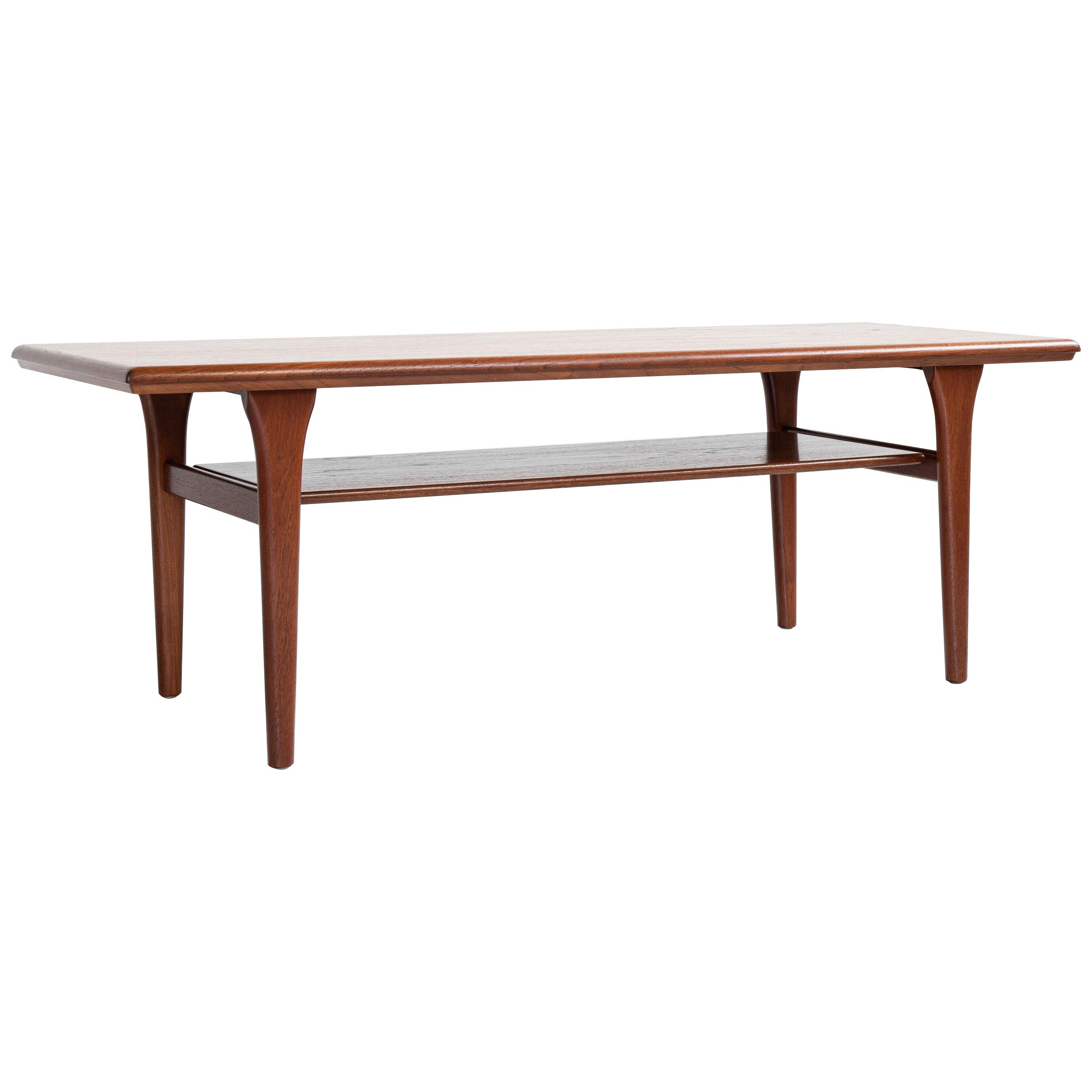Midcentury Danish coffee table in teak with 2 levels 1960s